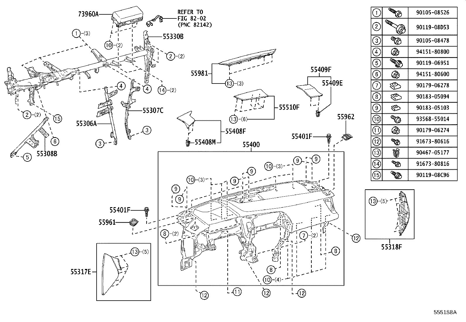 Exploded illustration 555158A
