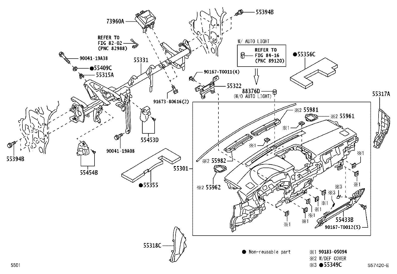 Exploded illustration 557420E