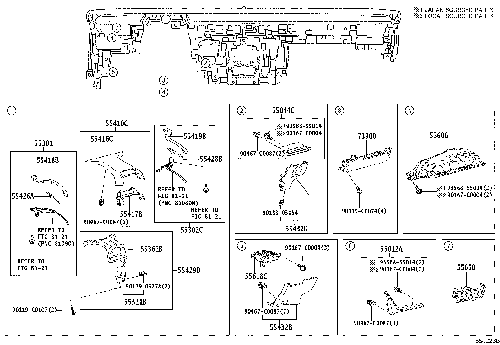 Exploded illustration 558226B