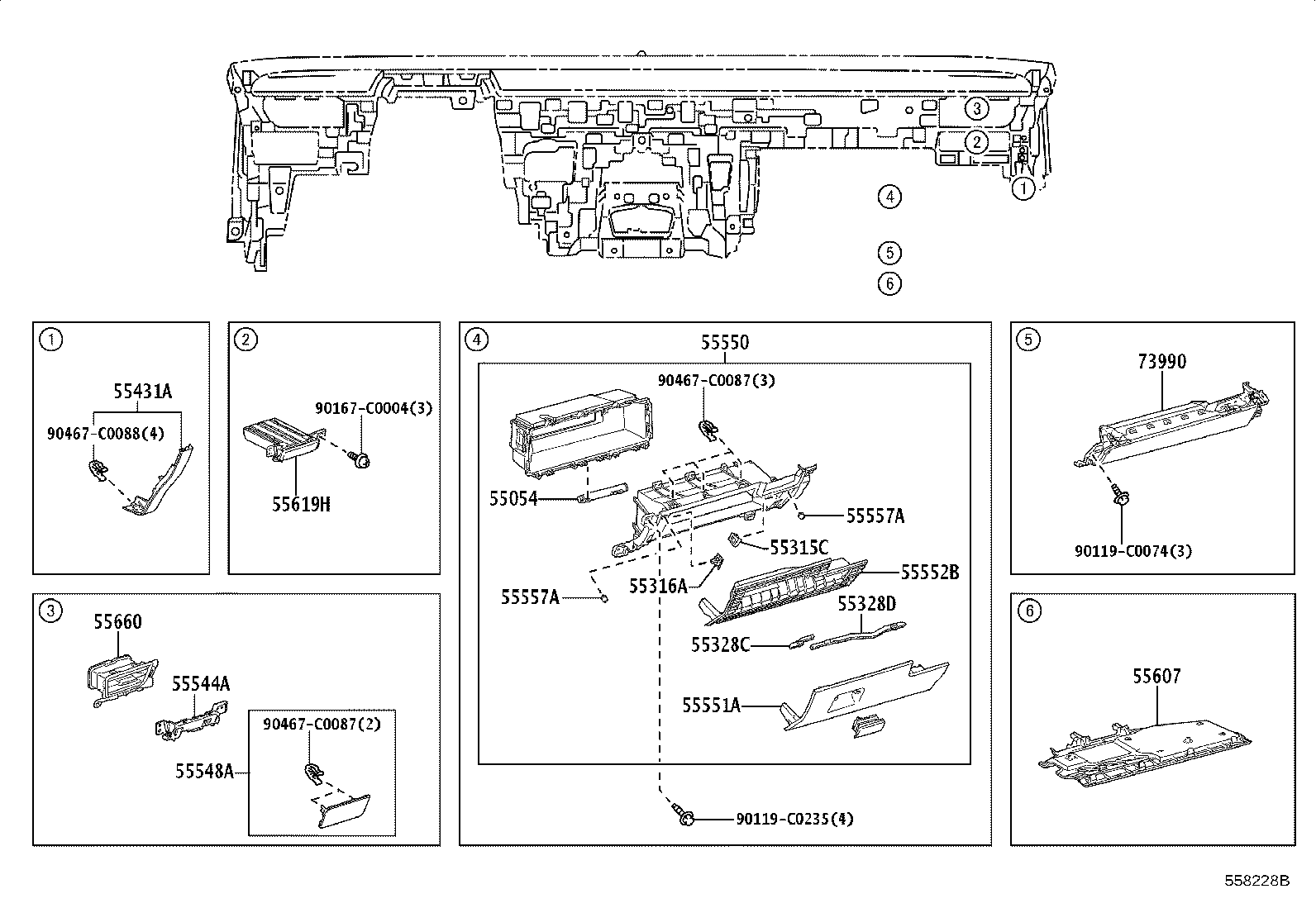 Exploded illustration 558228B