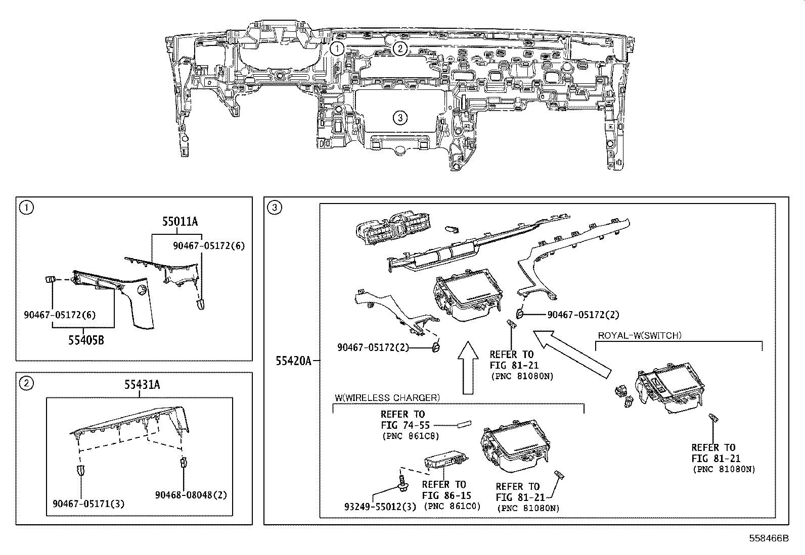 Exploded illustration 558466B