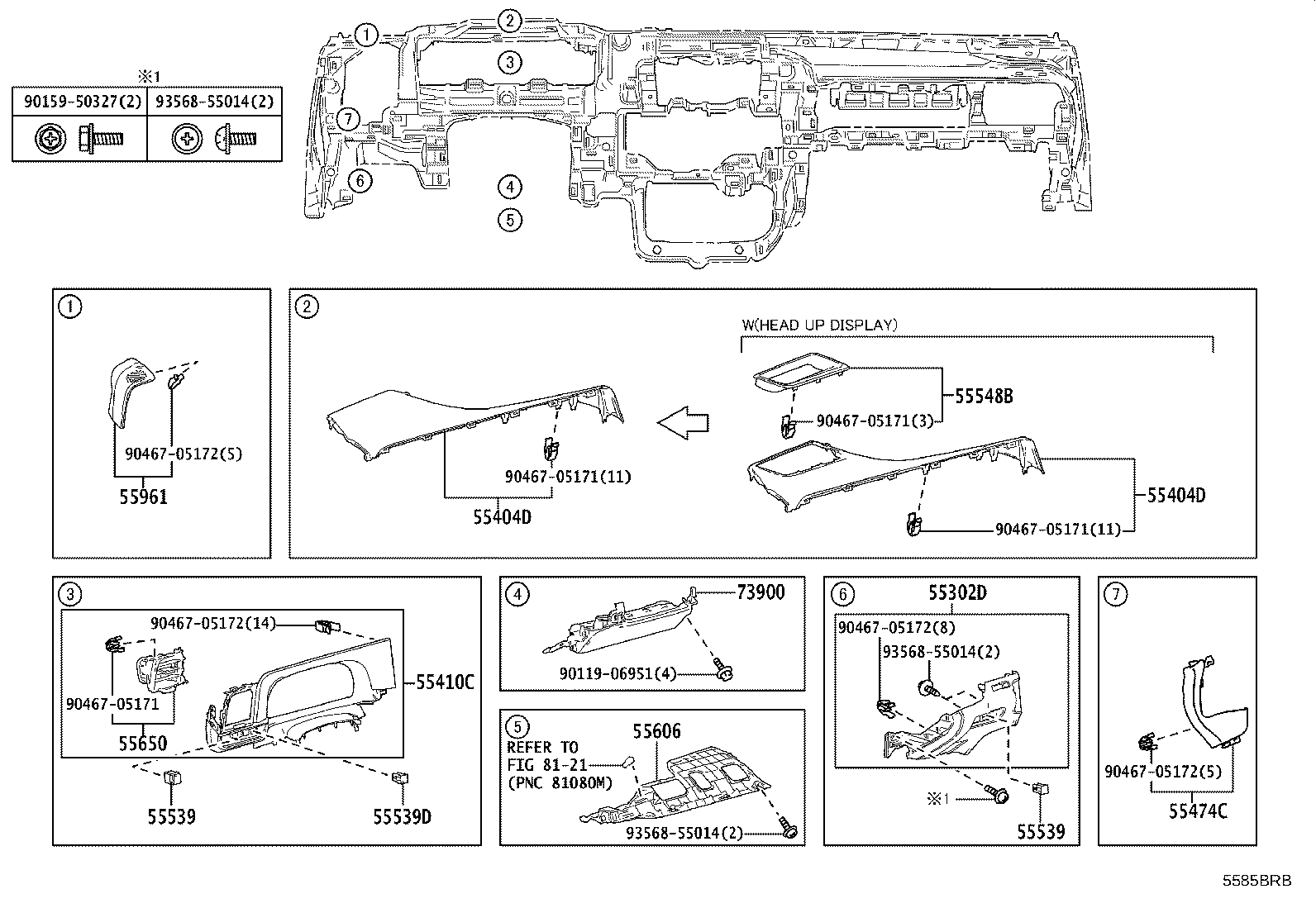 Exploded illustration 5585BRB