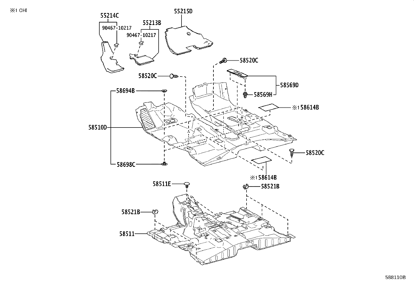 Exploded illustration 588110B