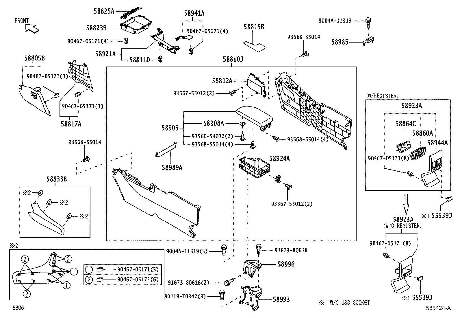 Exploded illustration 588424A