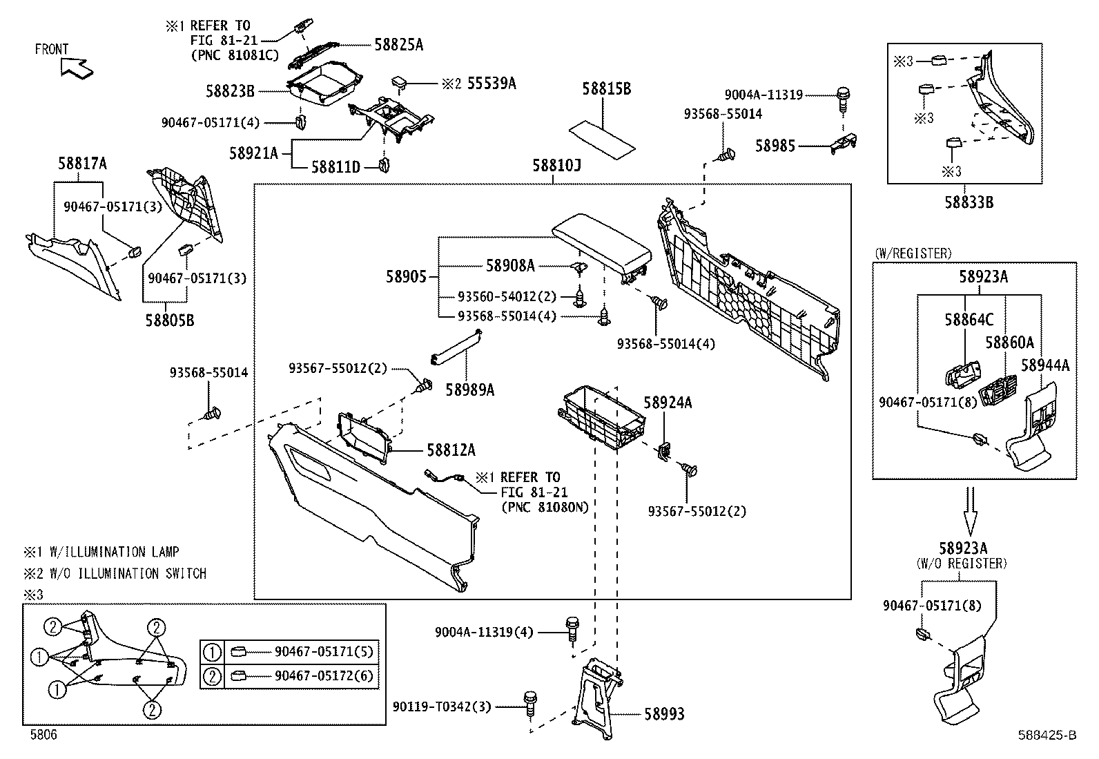 Exploded illustration 588425B