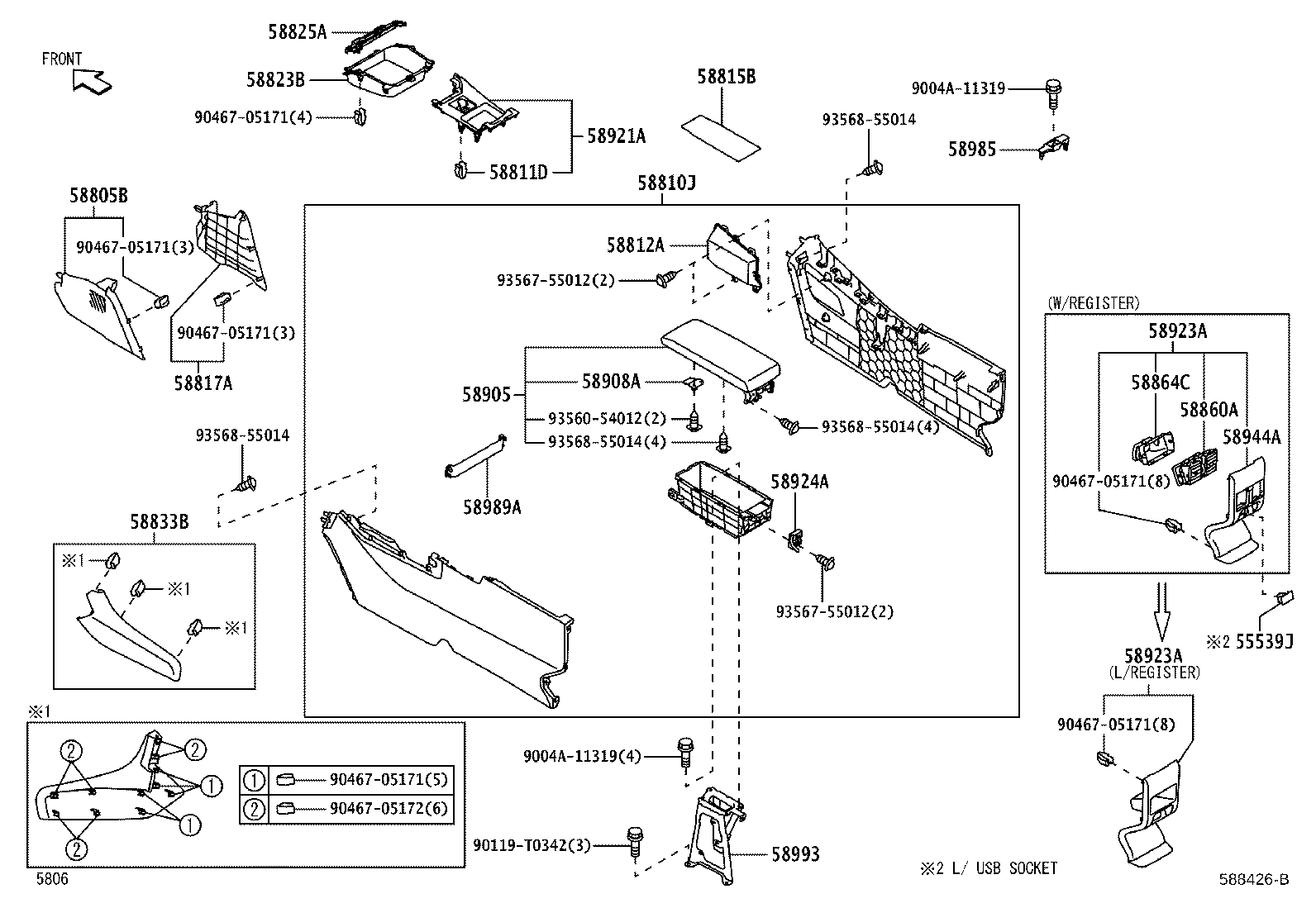 Exploded illustration 588426B