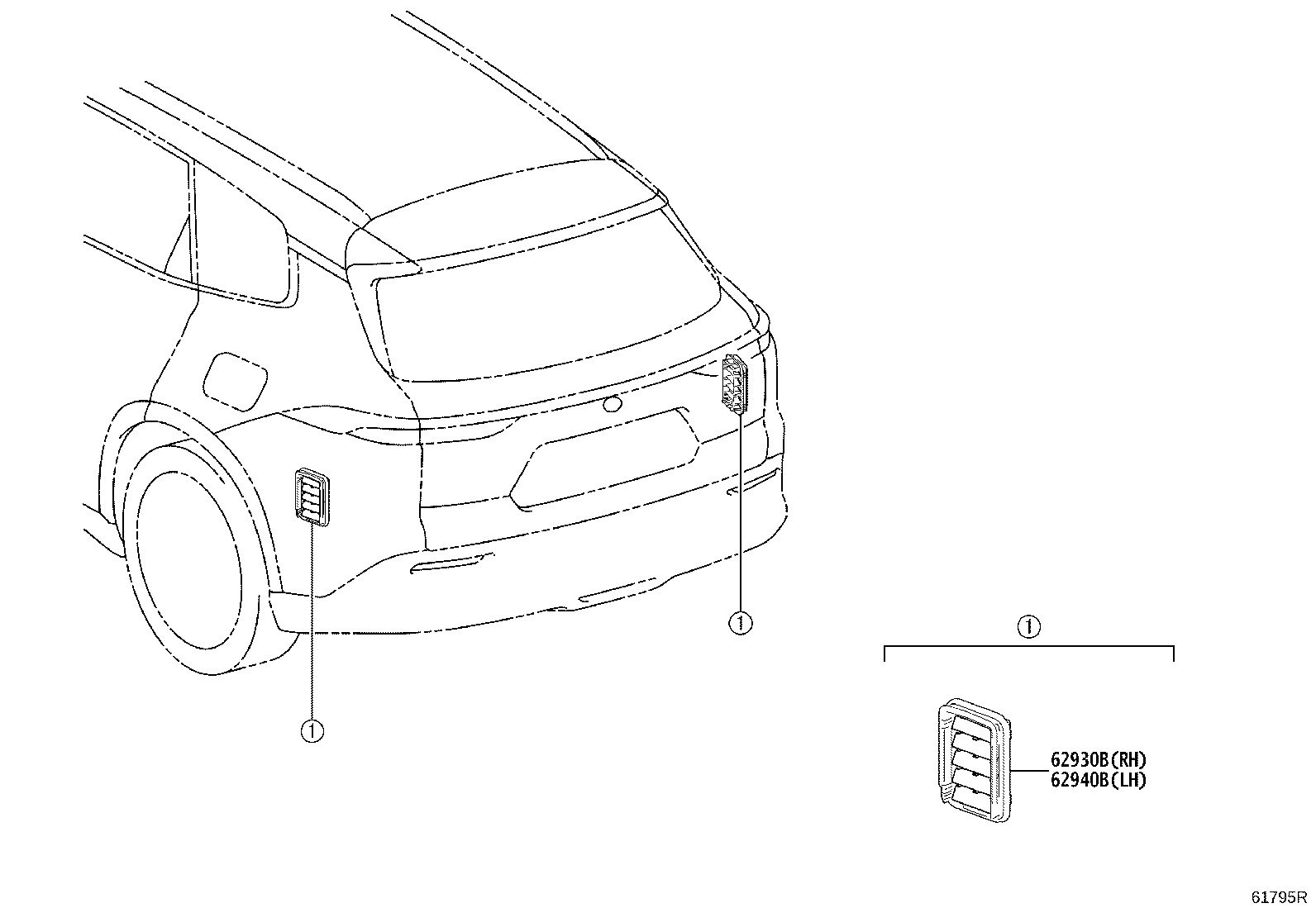 Exploded illustration 61795R