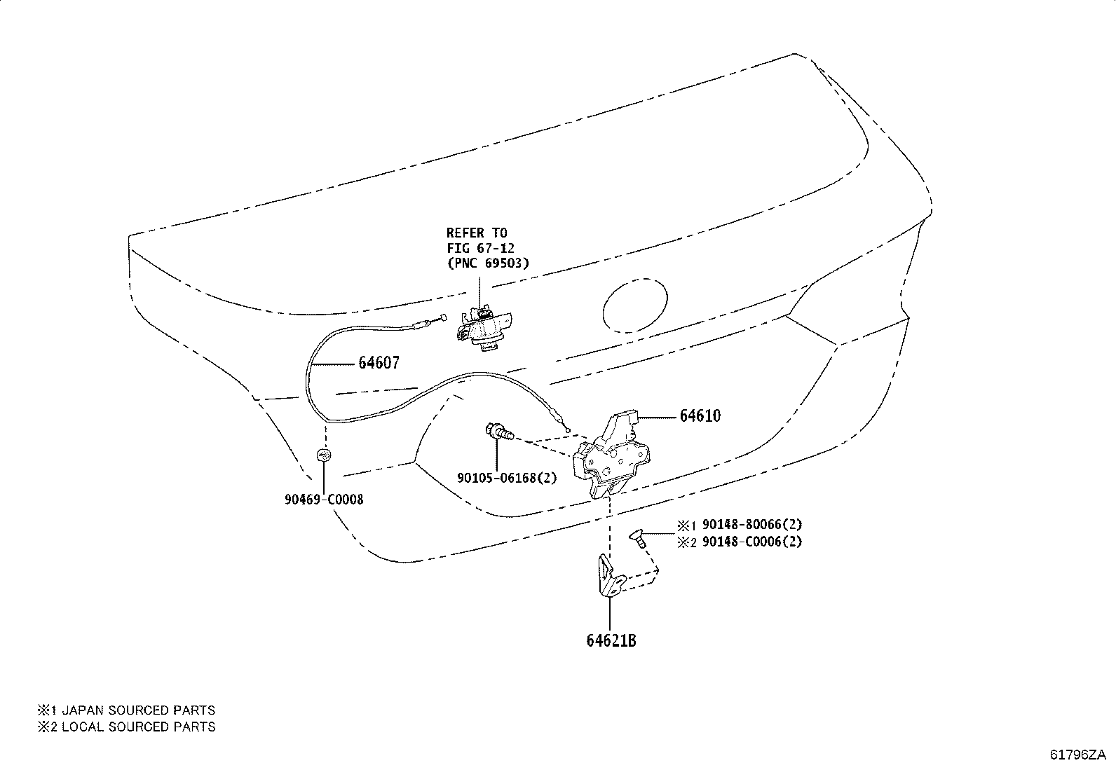 Exploded illustration 61796ZA