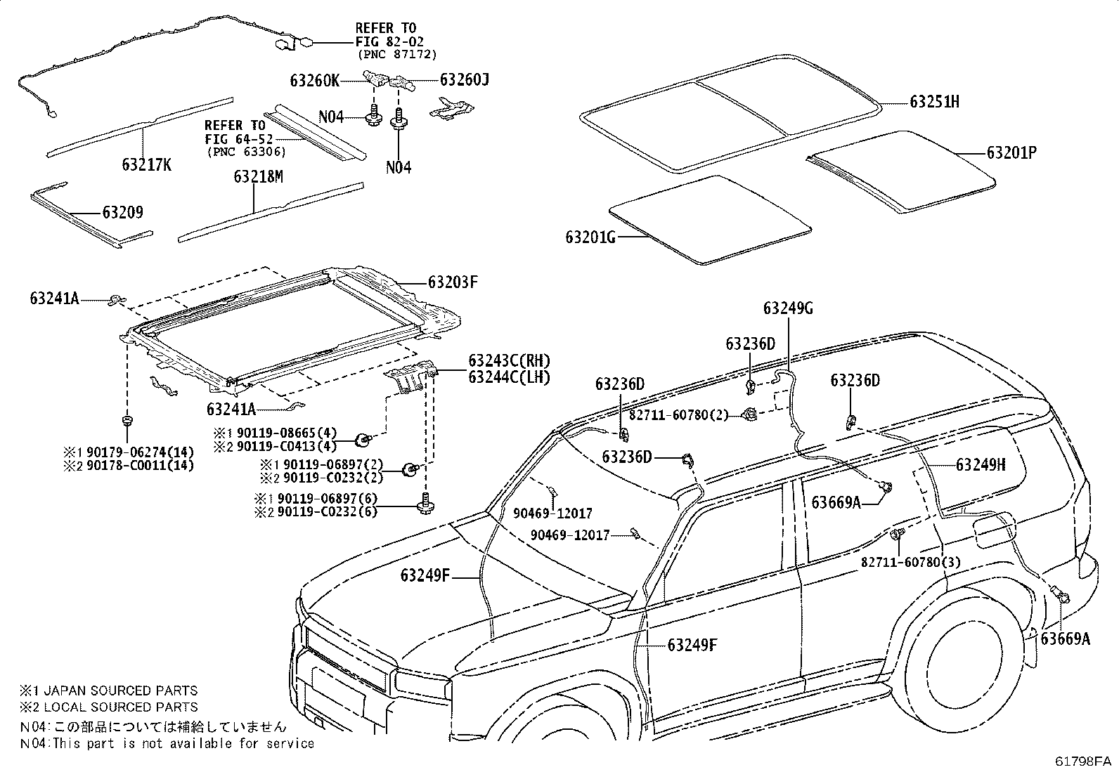 Exploded illustration 61798FA