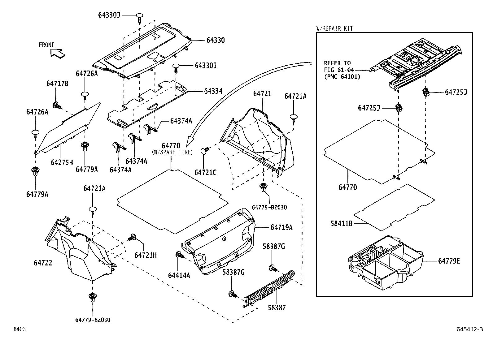 Exploded illustration 645412B