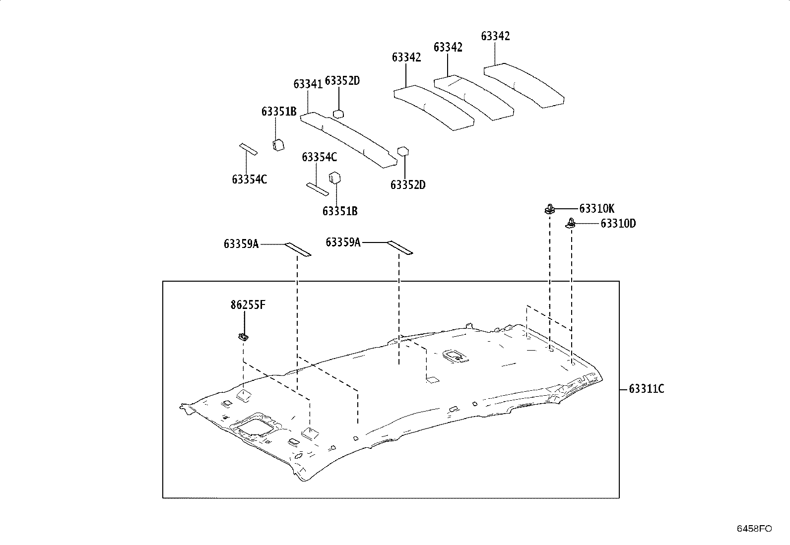 Exploded illustration 6458FO