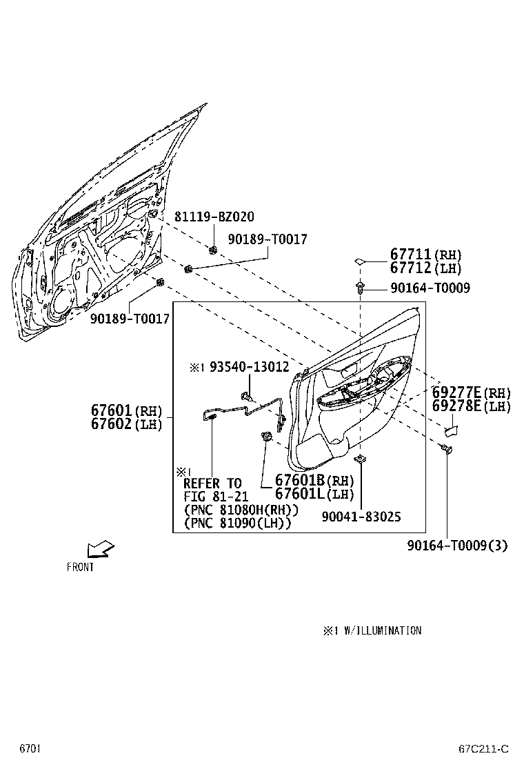 Exploded illustration 67C211C