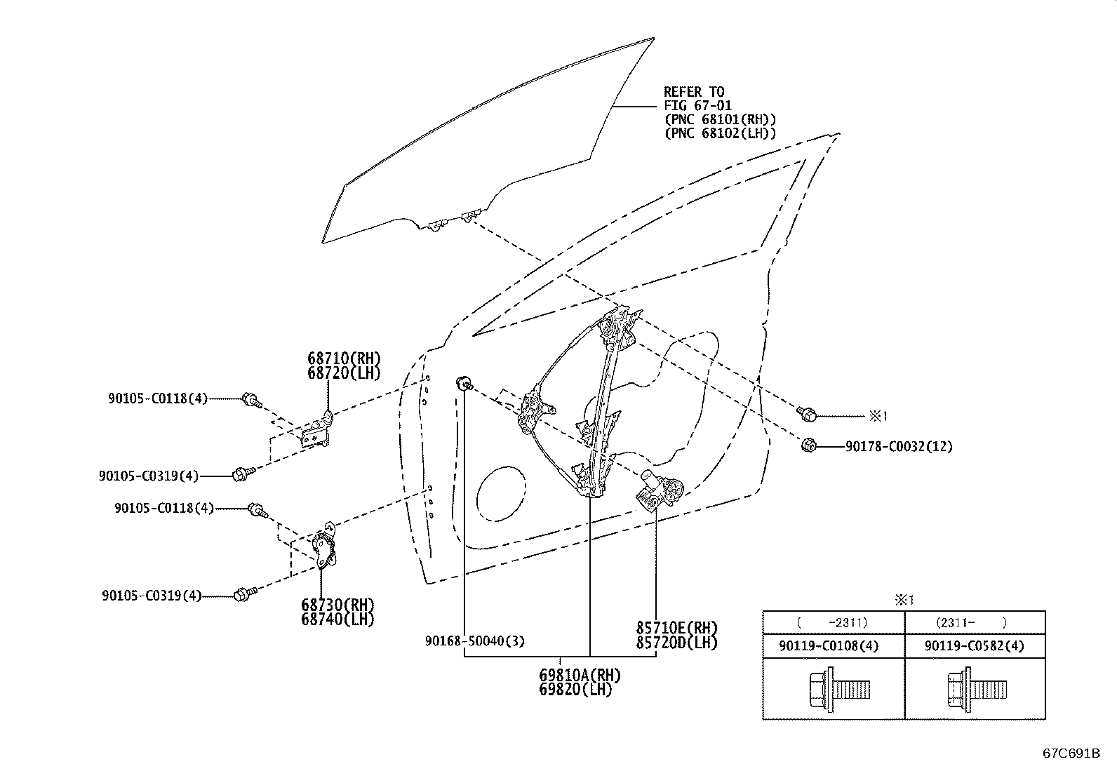 Exploded illustration 67C691B