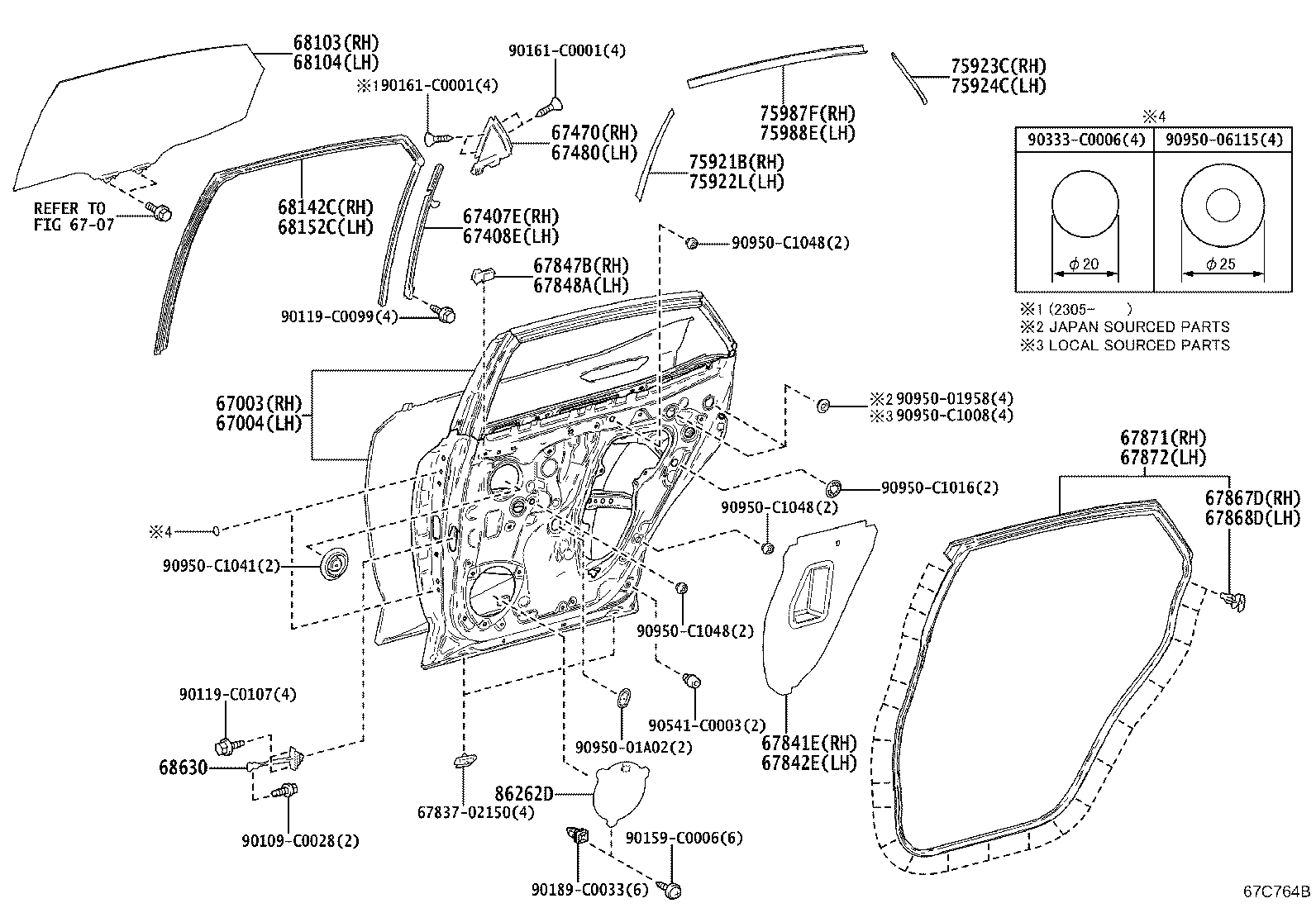 Exploded illustration 67C764B