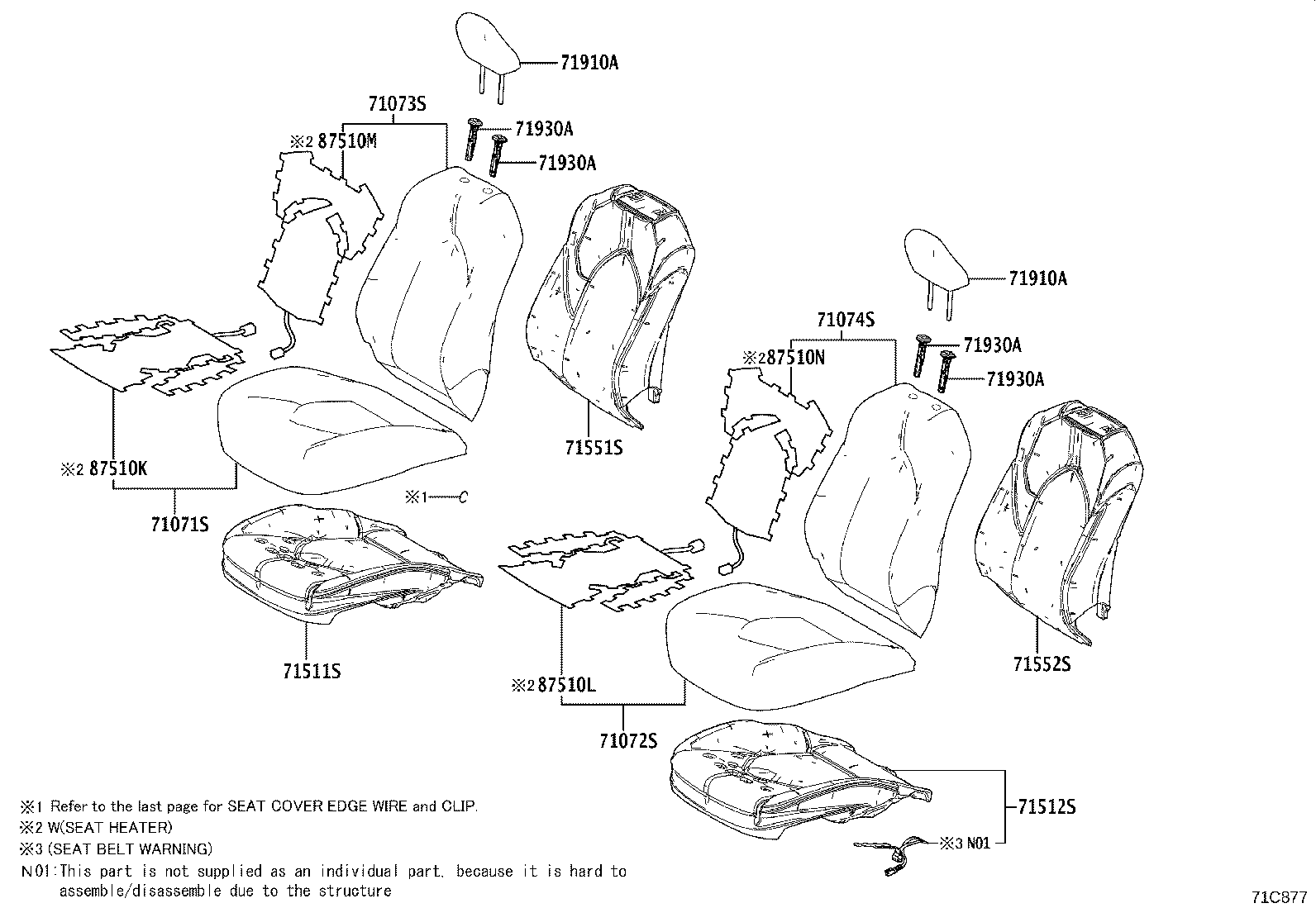 Exploded illustration 71C877