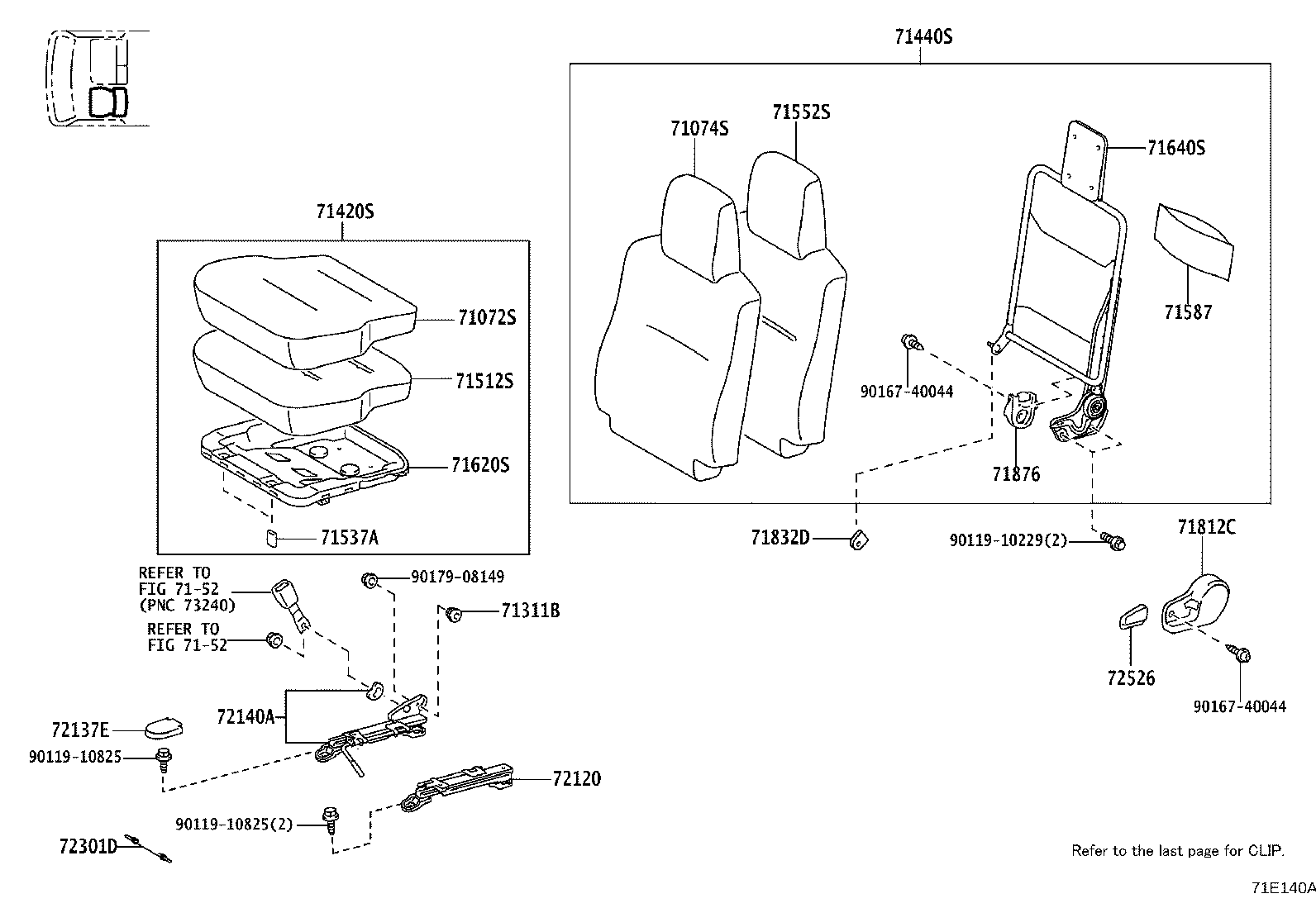 Exploded illustration 71E140A