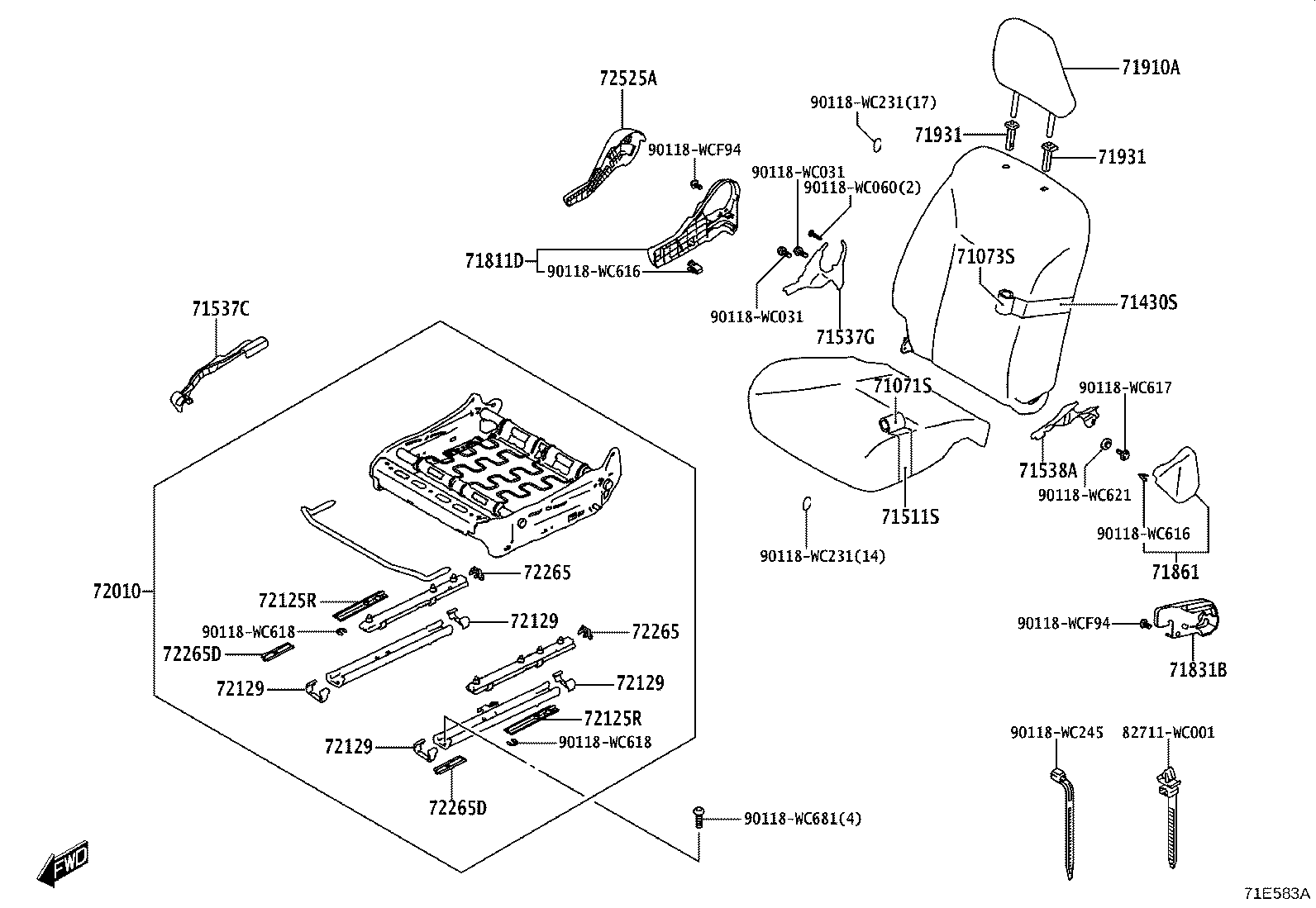 Exploded illustration 71E583A