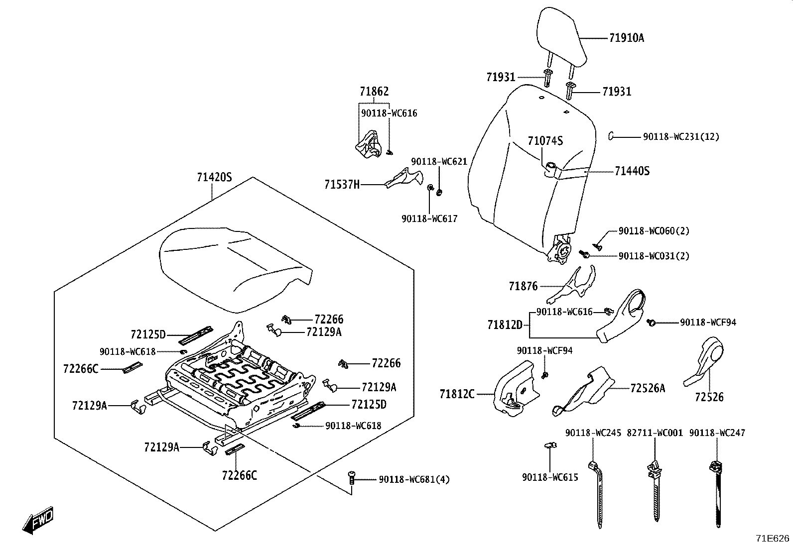 Exploded illustration 71E626A