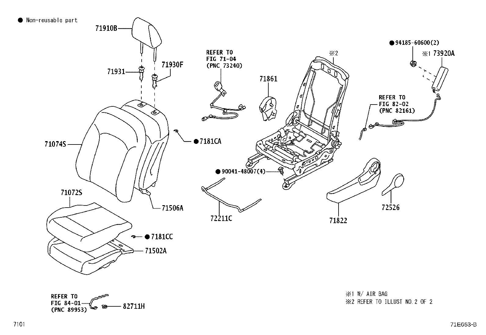 Exploded illustration 71E653B