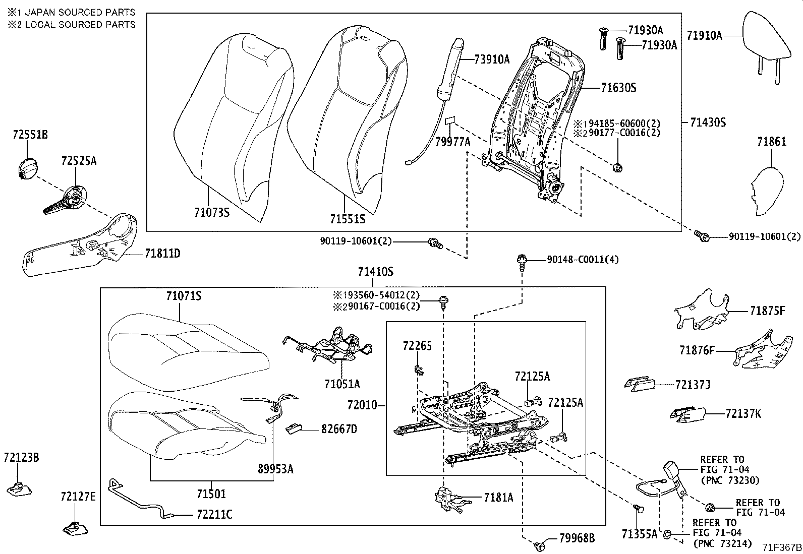 Exploded illustration 71F367B