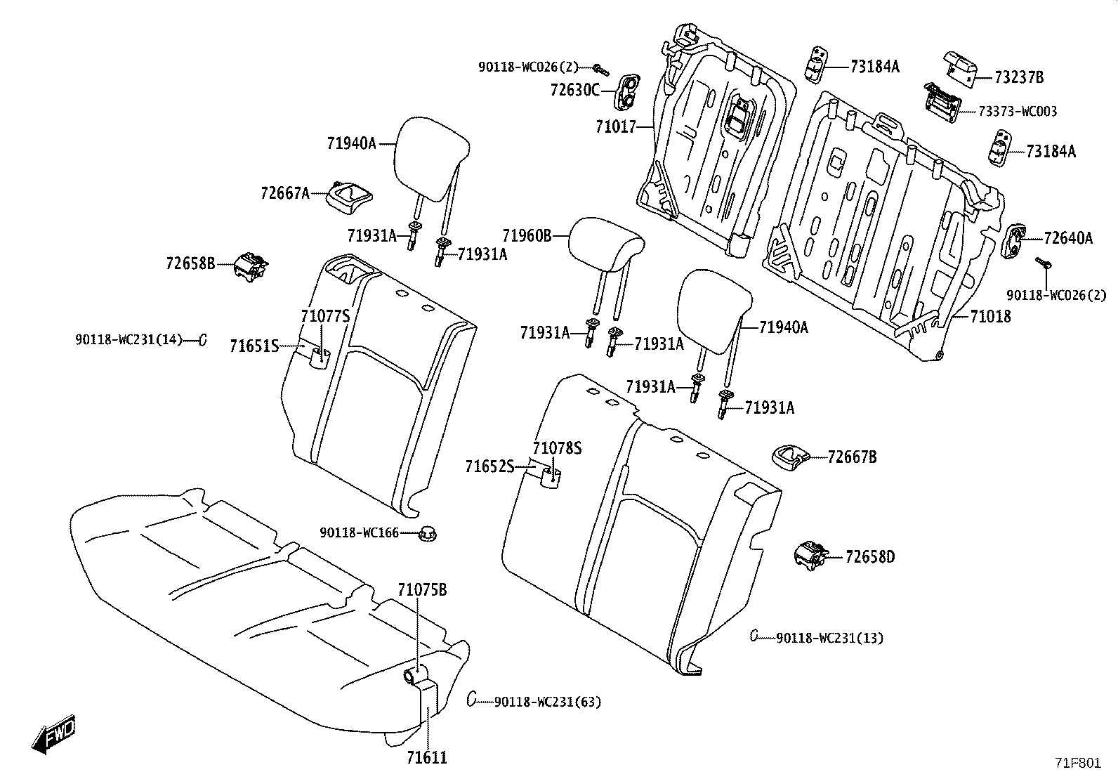 Exploded illustration 71F801