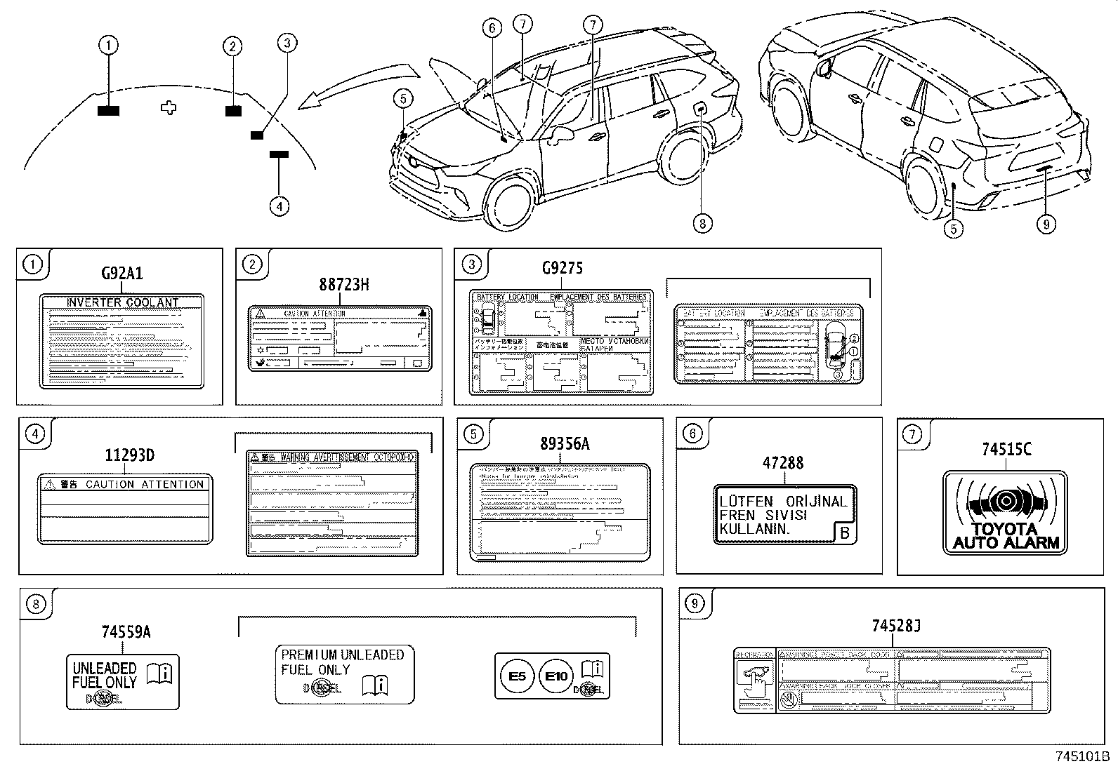 Exploded illustration 745101B