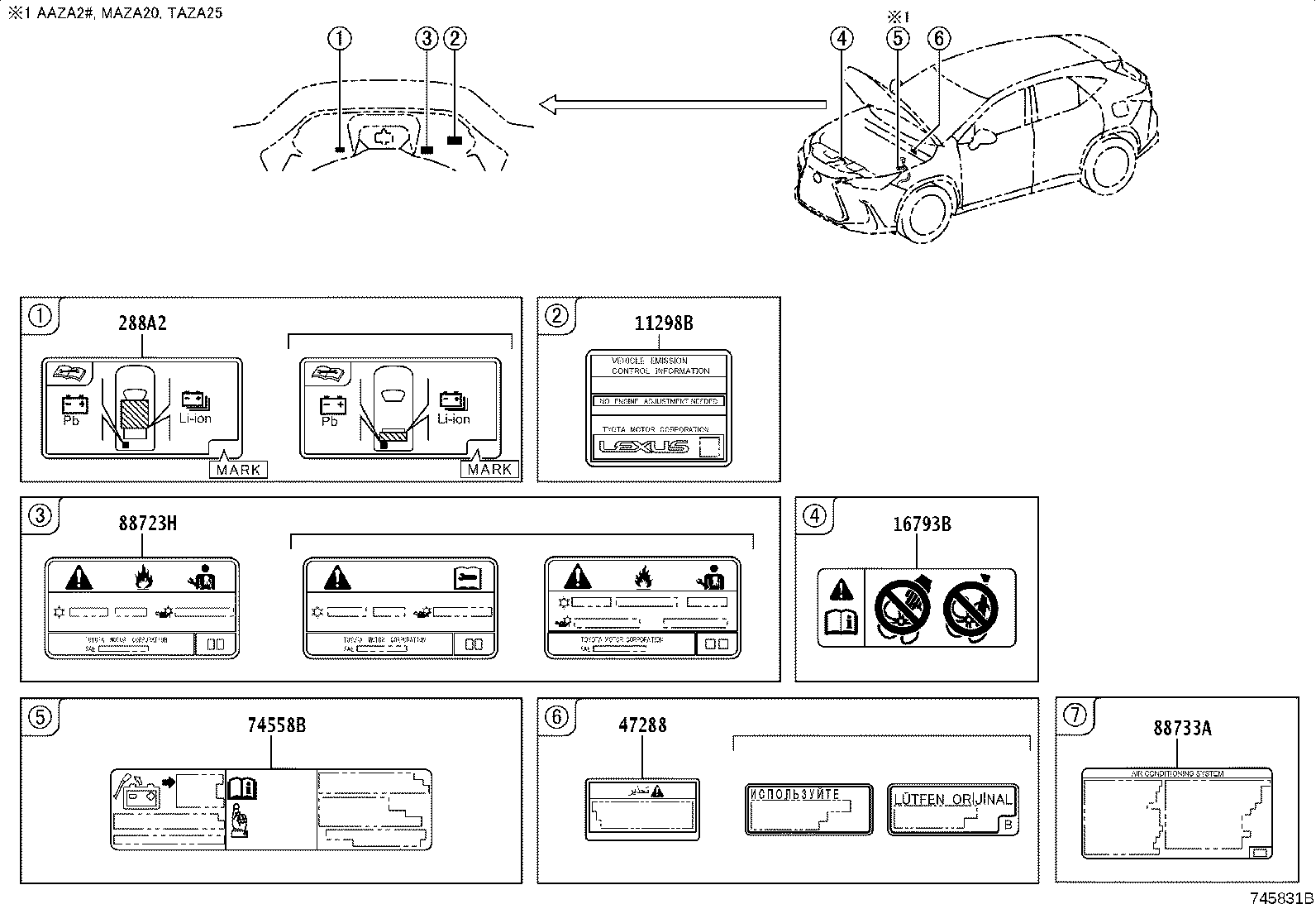 Exploded illustration 745831B