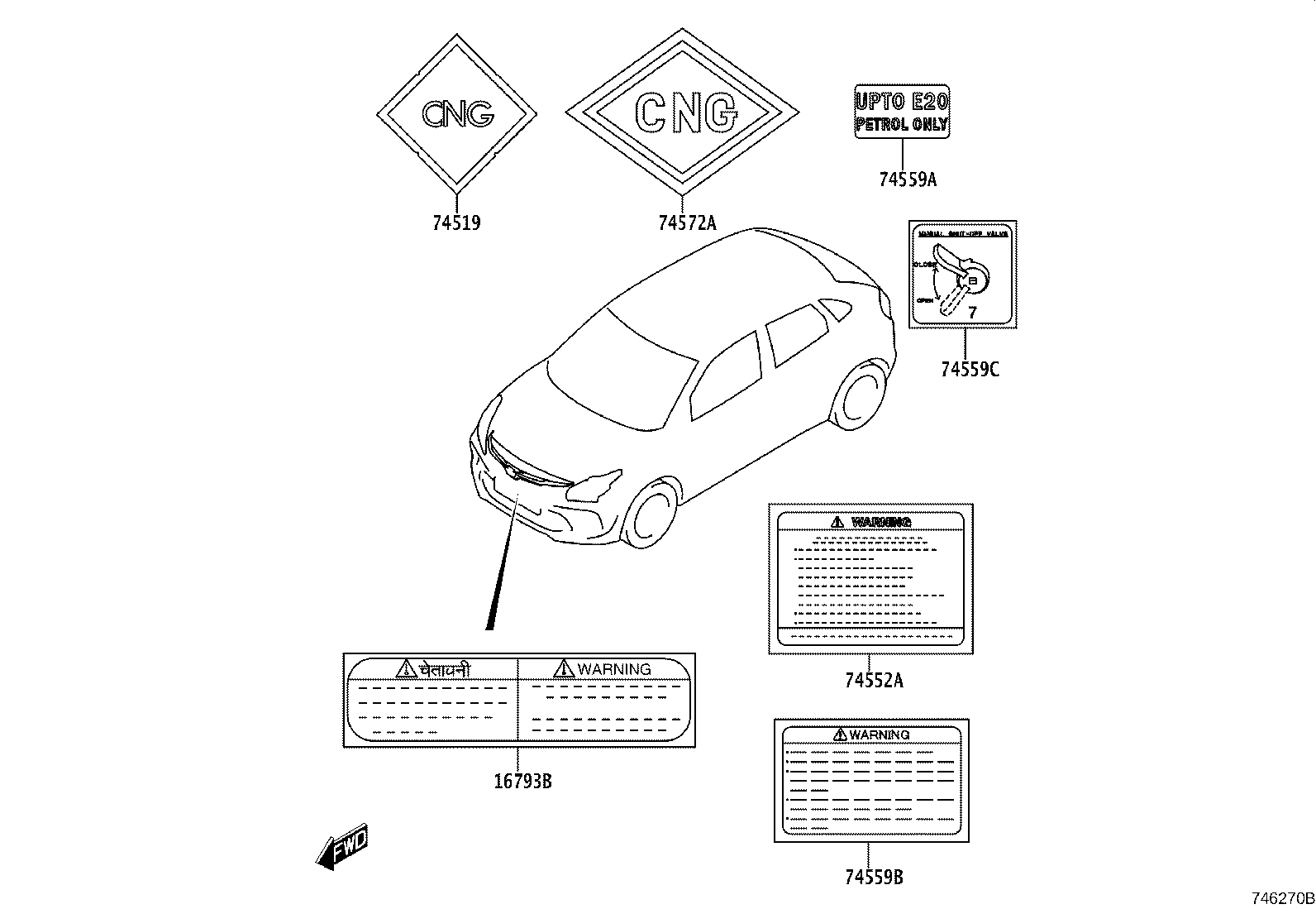 Exploded illustration 746270B