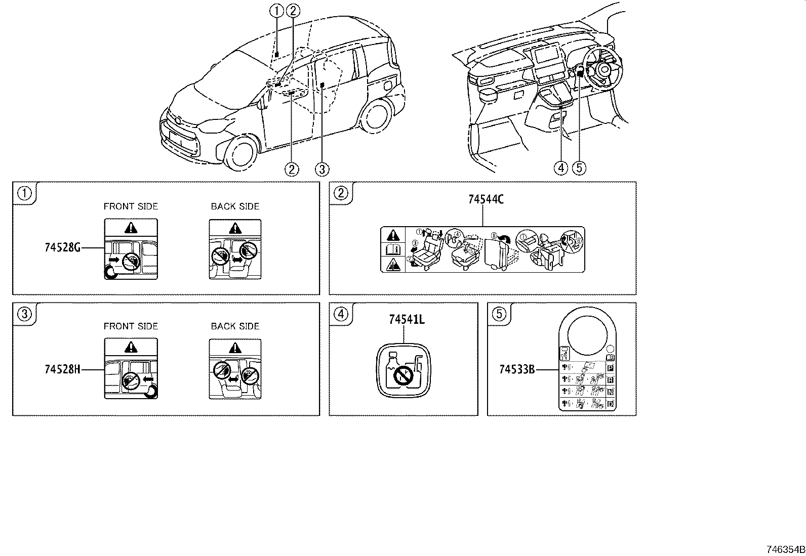 Exploded illustration 746354B