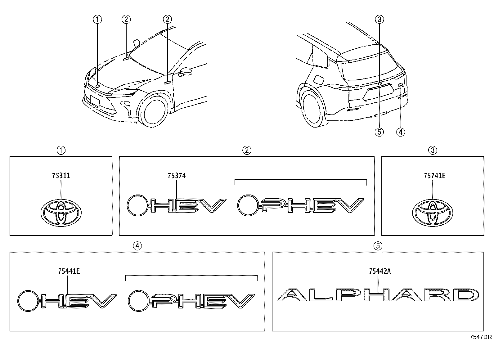 Exploded illustration 7547DR