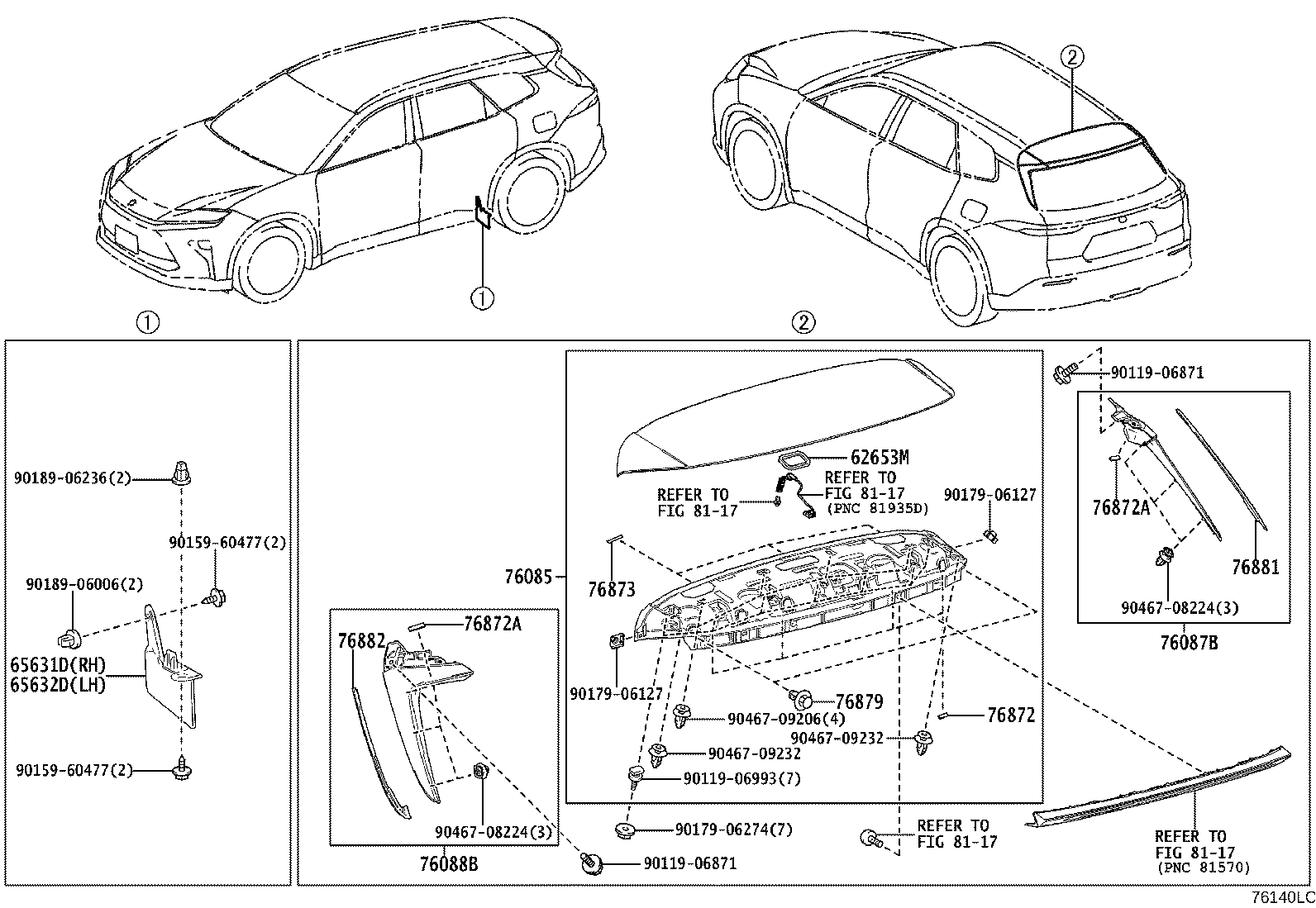 Exploded illustration 76140LC