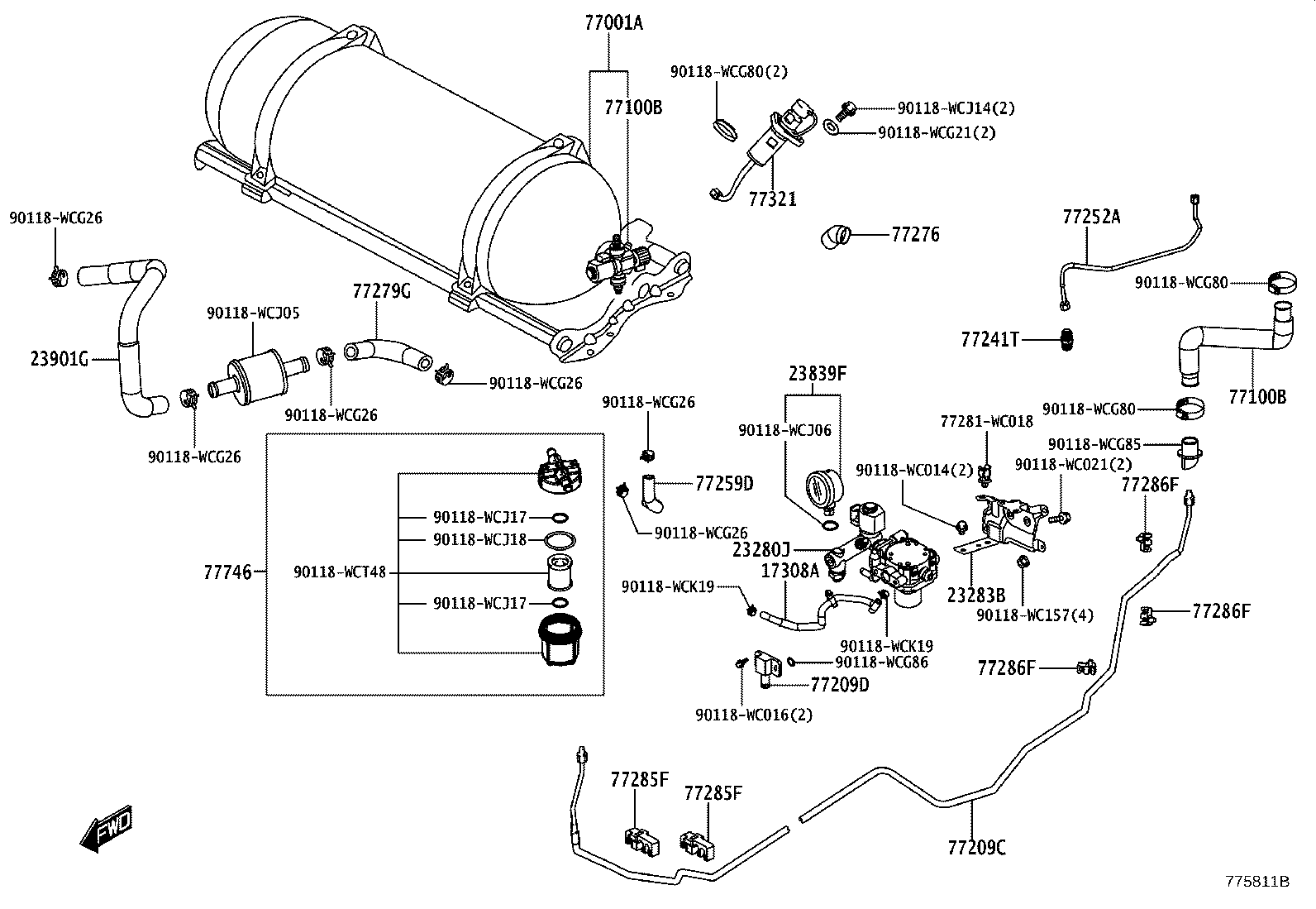 Exploded illustration 775811B