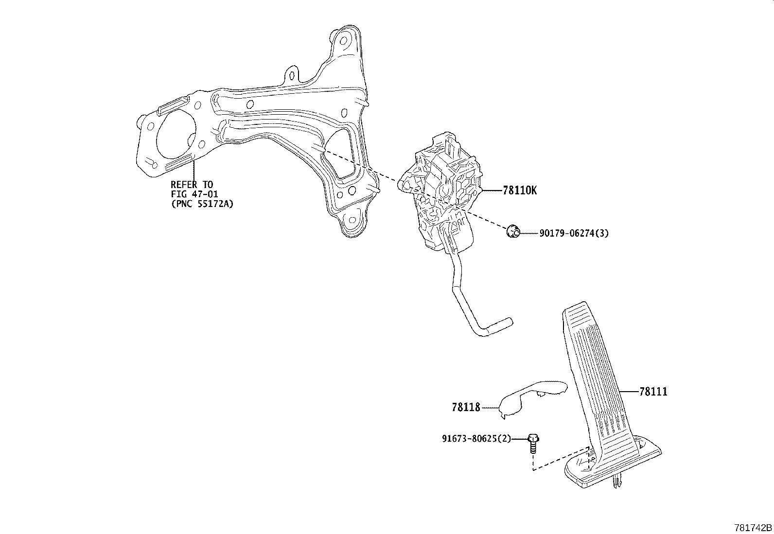 Exploded illustration 781742B