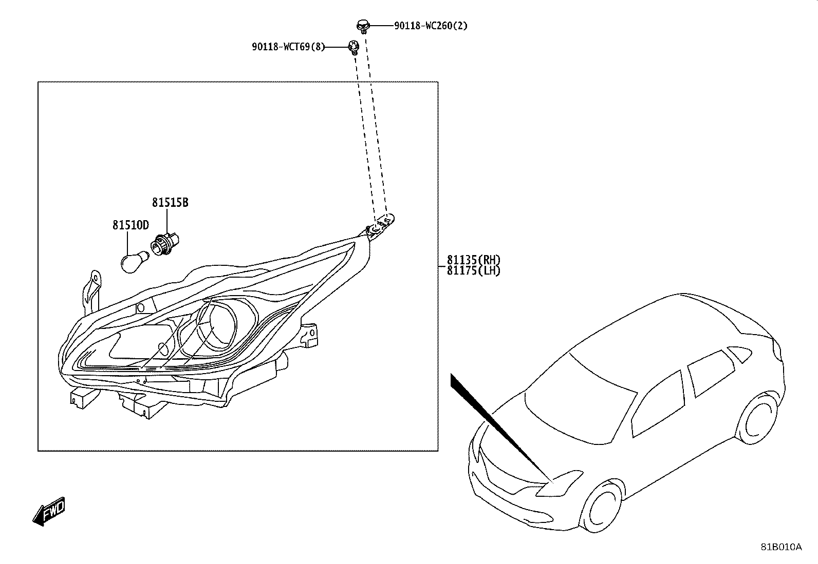 Exploded illustration 81B010A