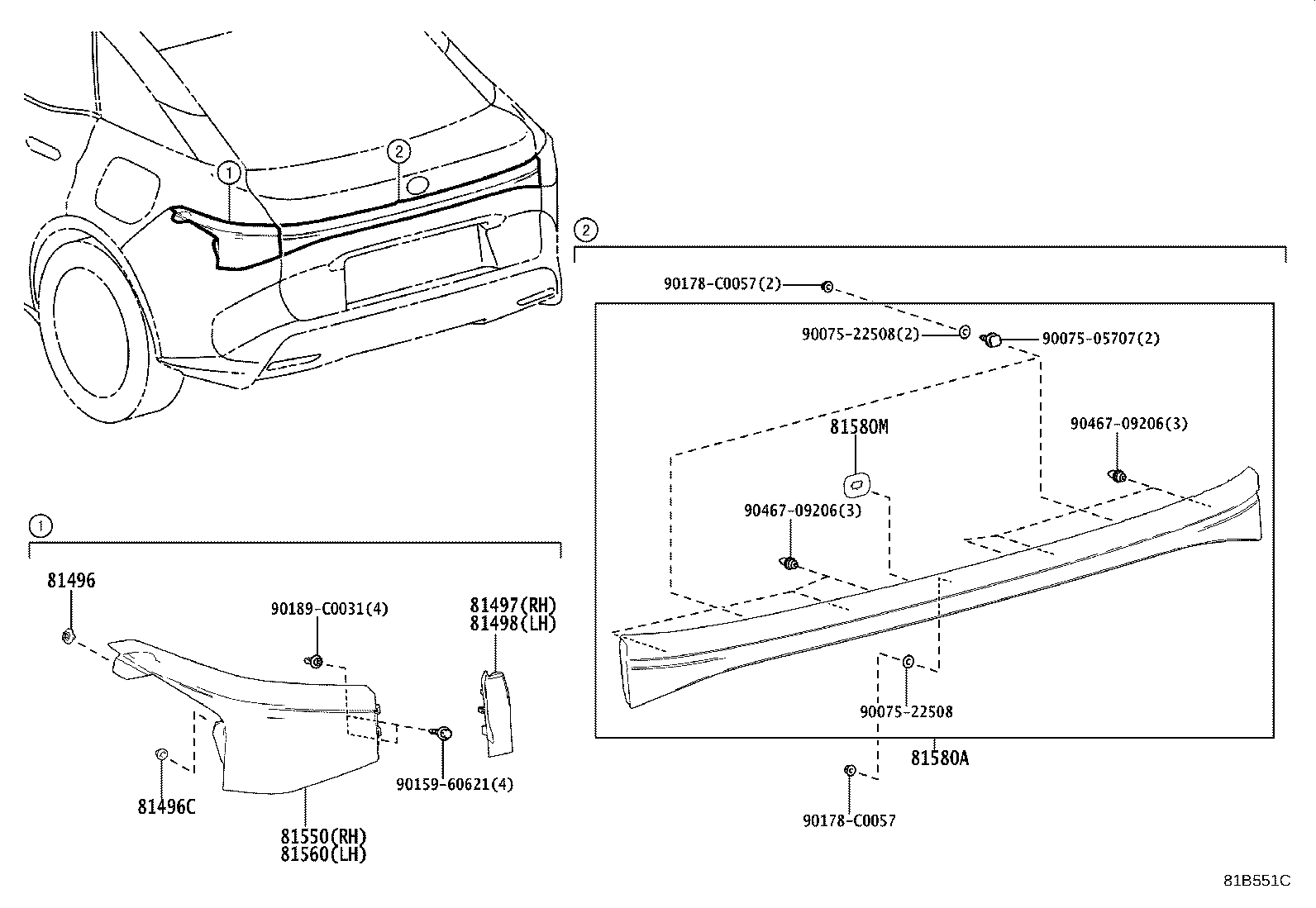 Exploded illustration 81B551C