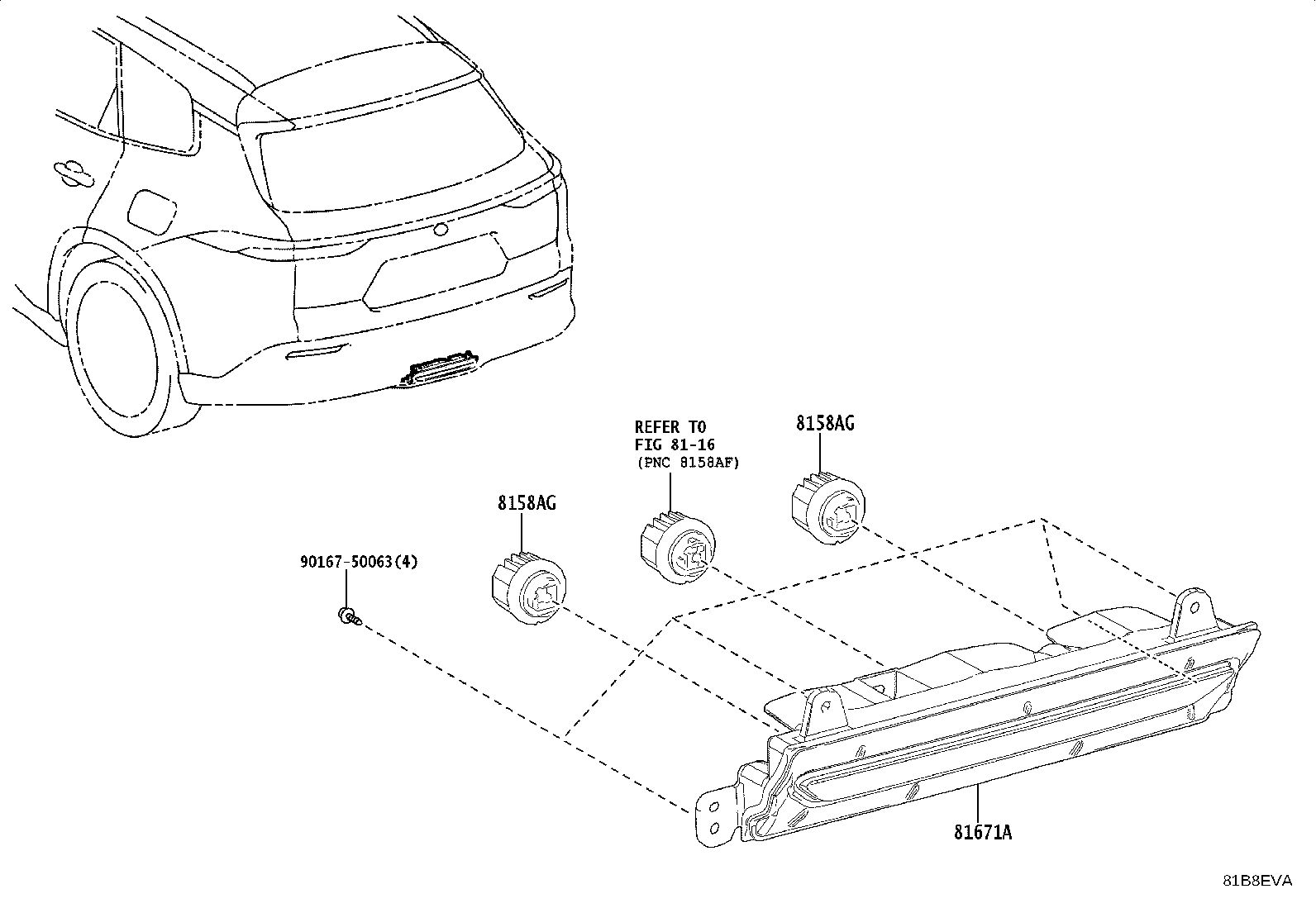 Exploded illustration 81B8EVA