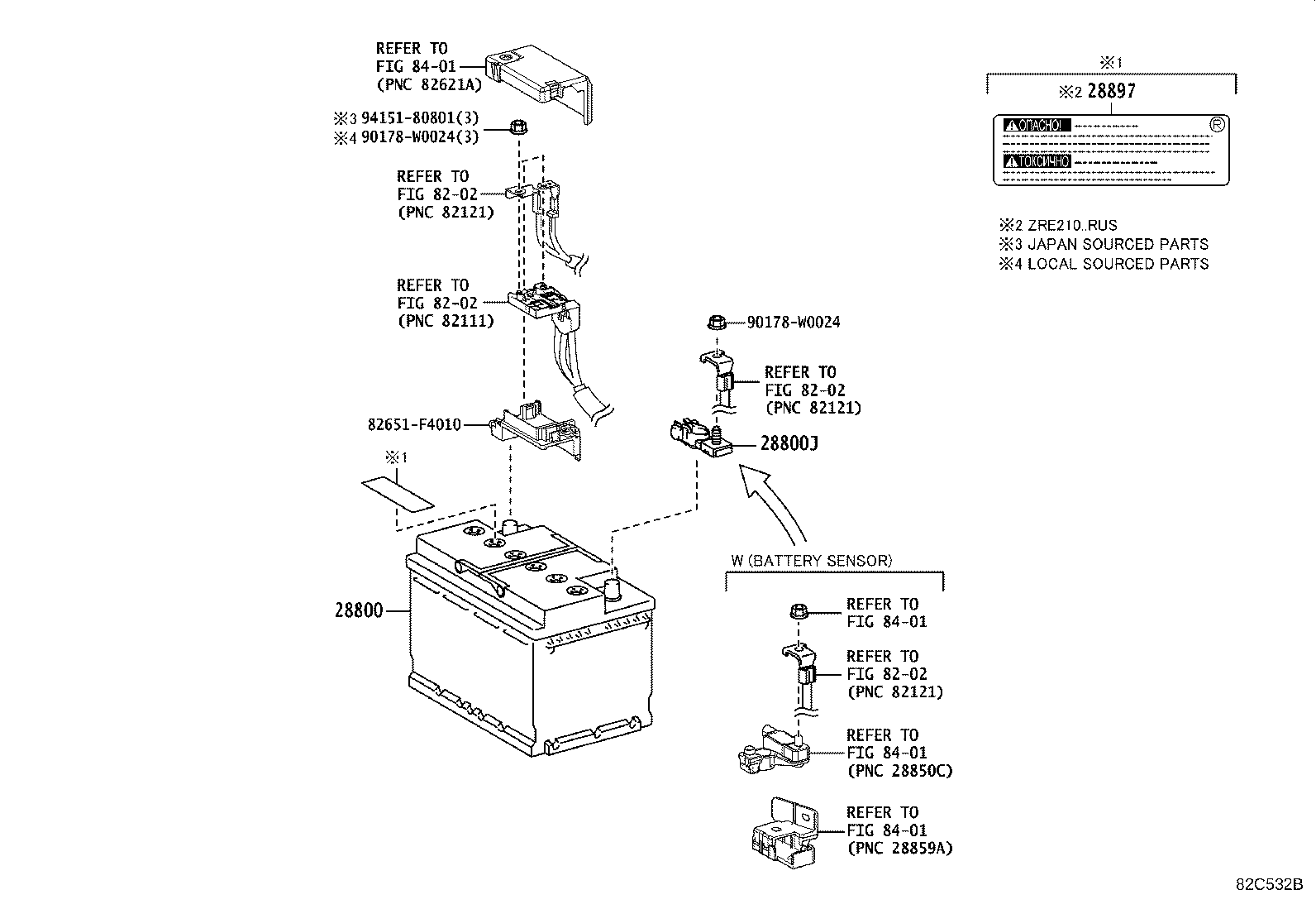 Exploded illustration 82C532B