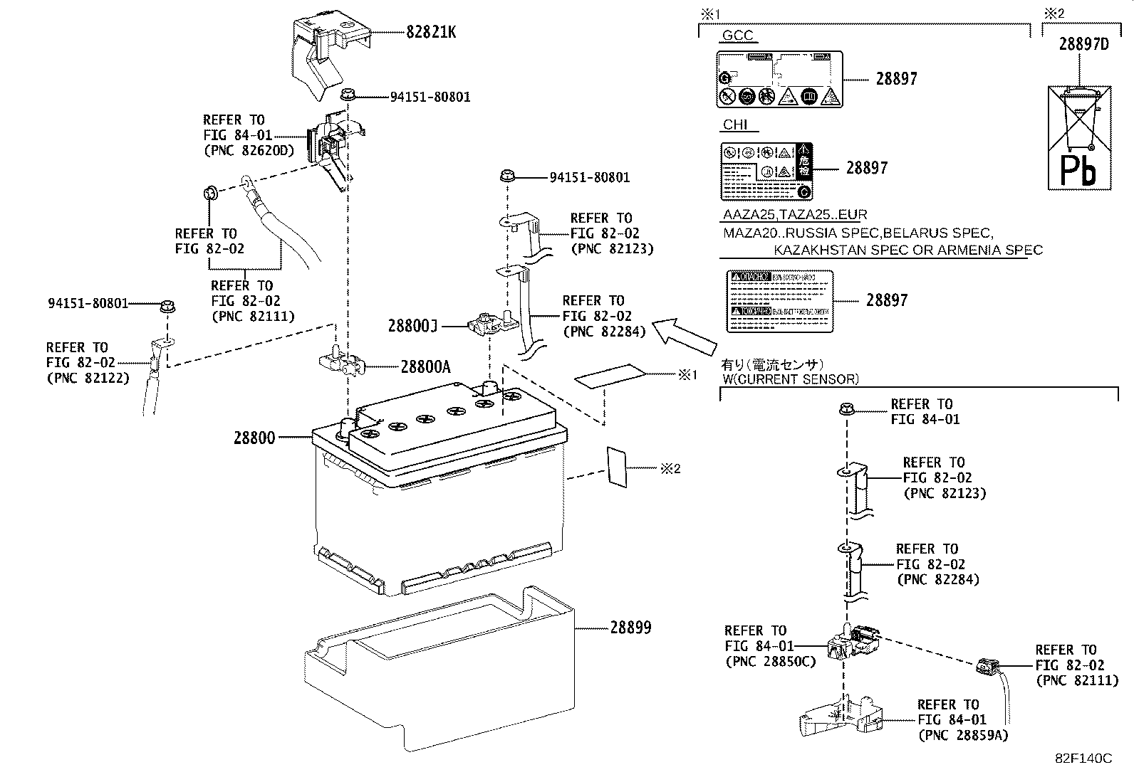 Exploded illustration 82F140C