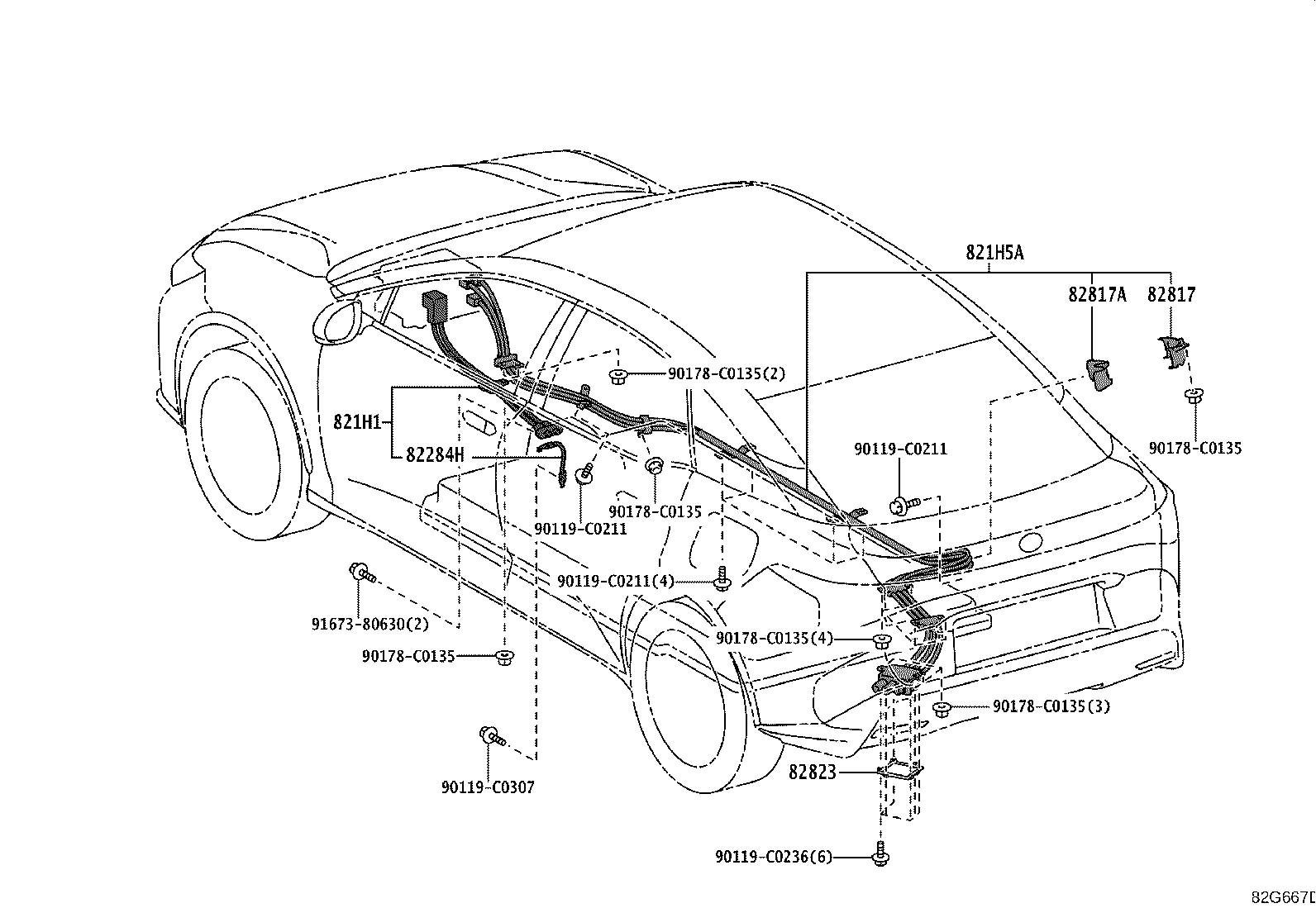 Exploded illustration 82G667D