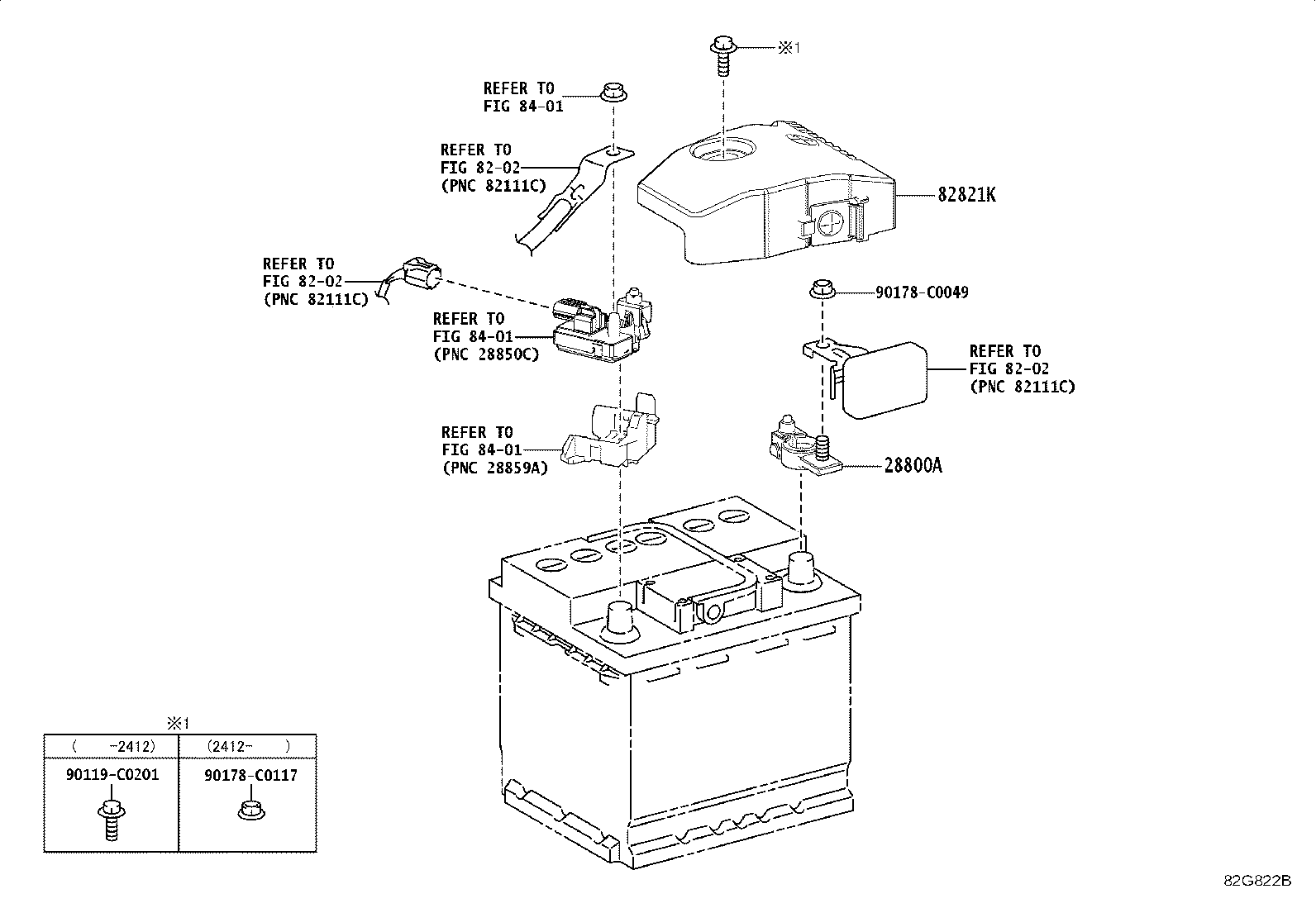 Exploded illustration 82G822B