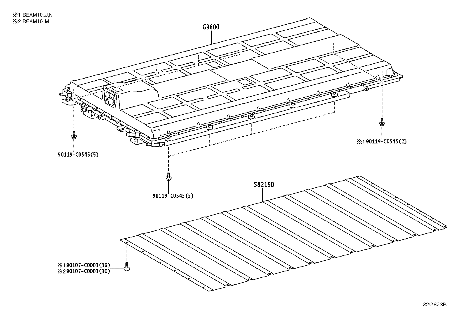 Exploded illustration 82G823B