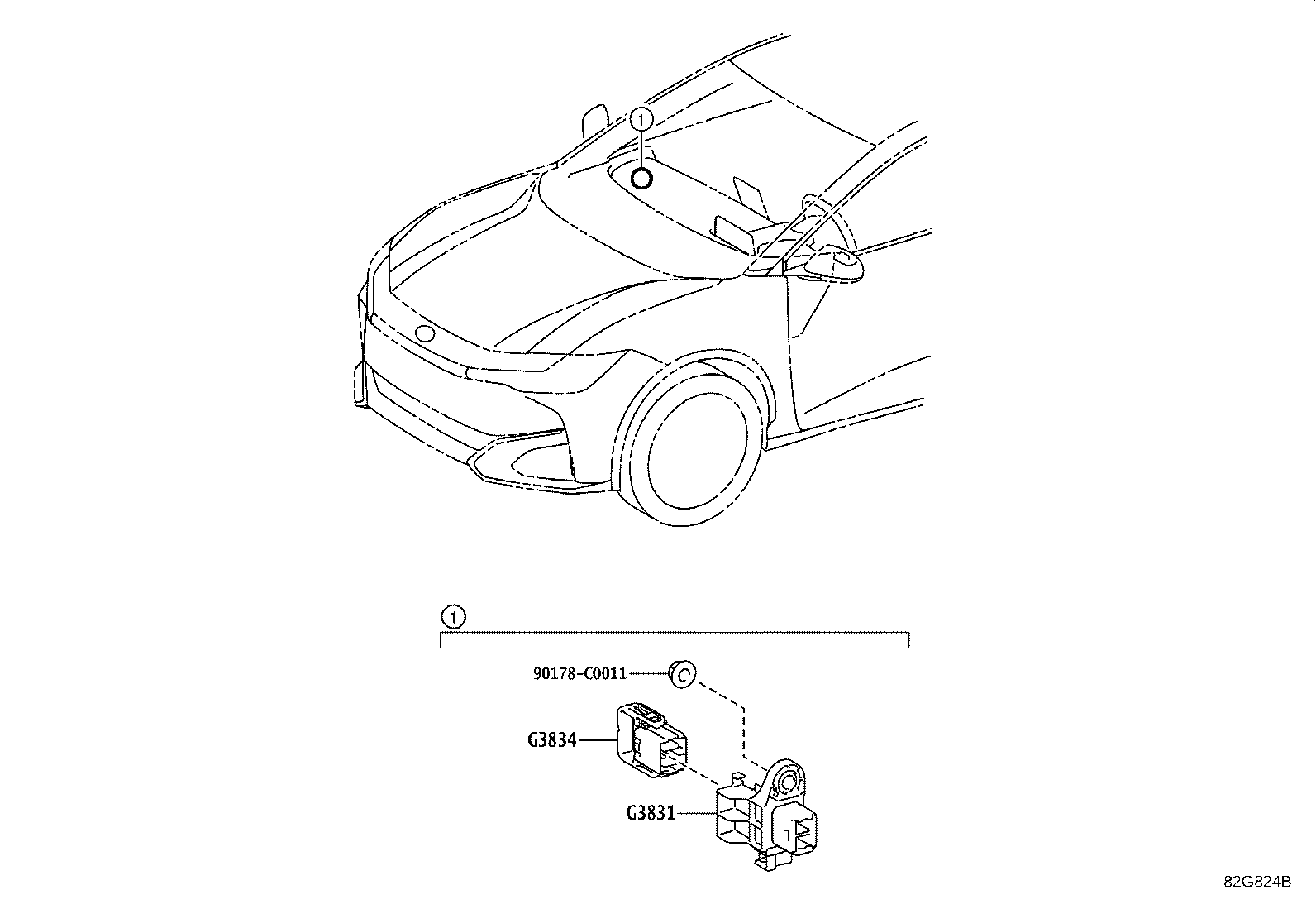 Exploded illustration 82G824B