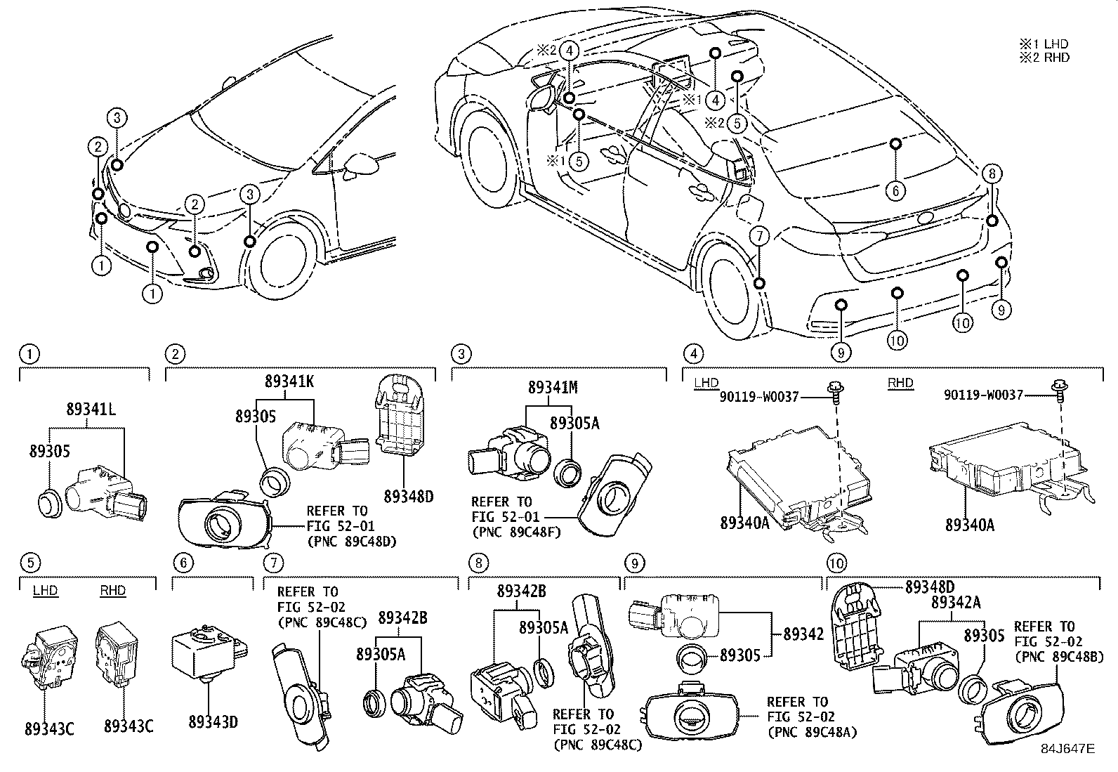 Exploded illustration 84J647E