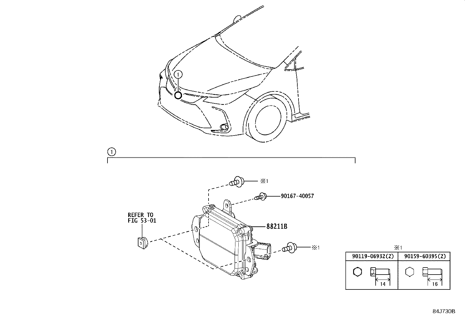 Exploded illustration 84J730B