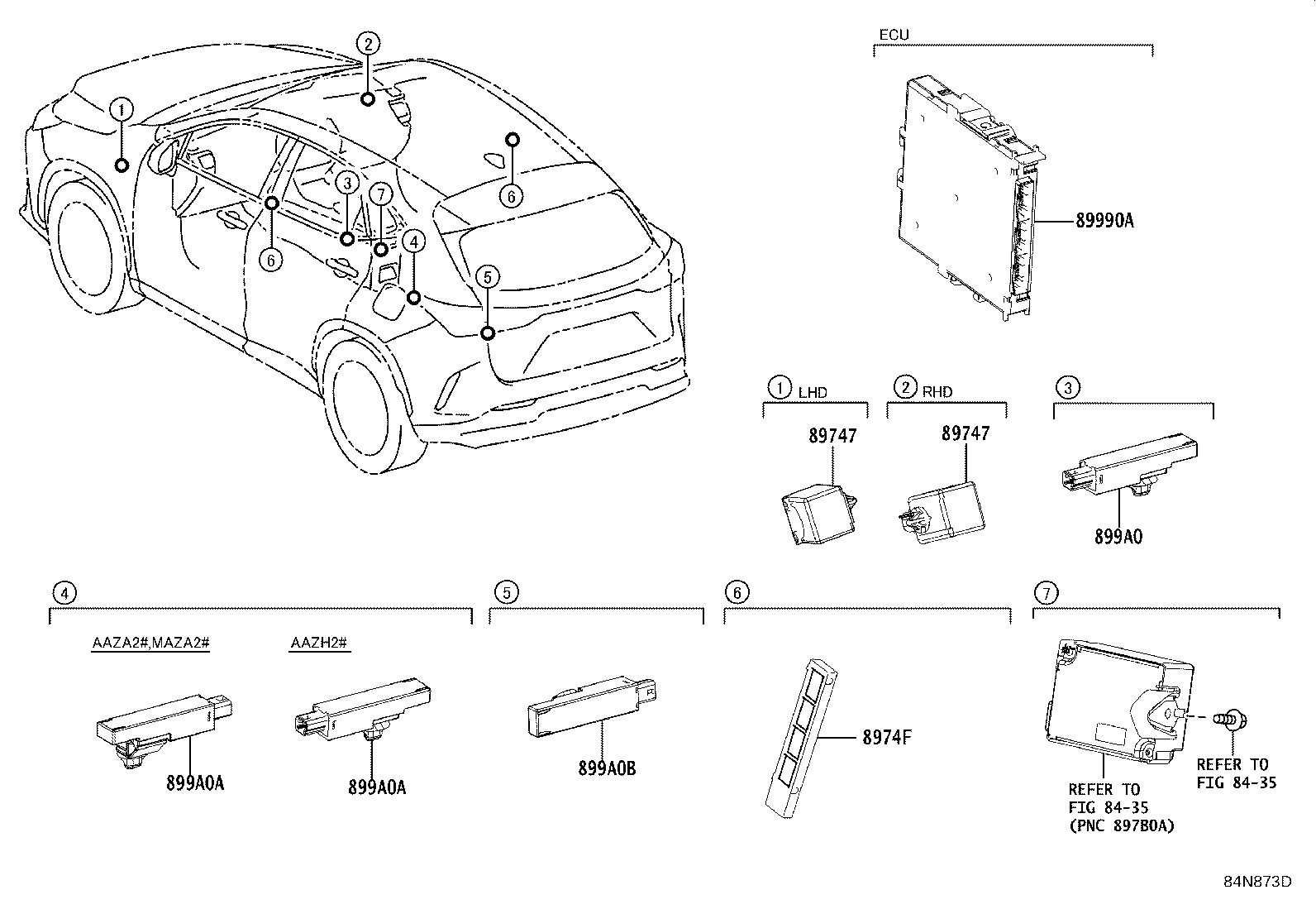 Exploded illustration 84N873D