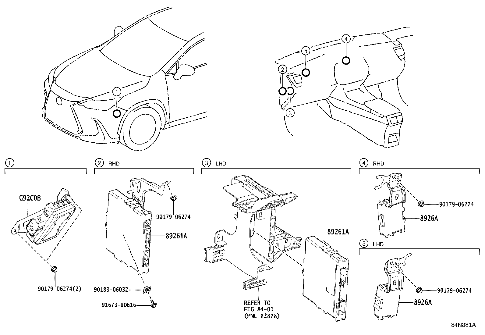 Exploded illustration 84N881A