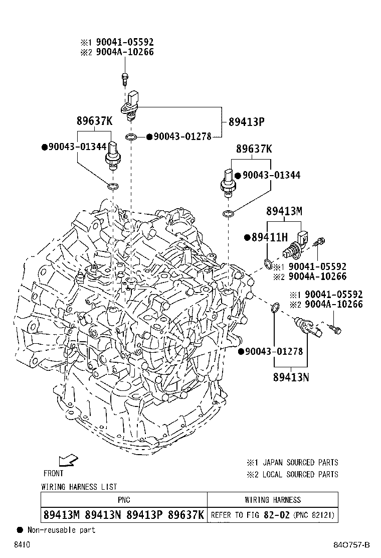 Exploded illustration 84O757B