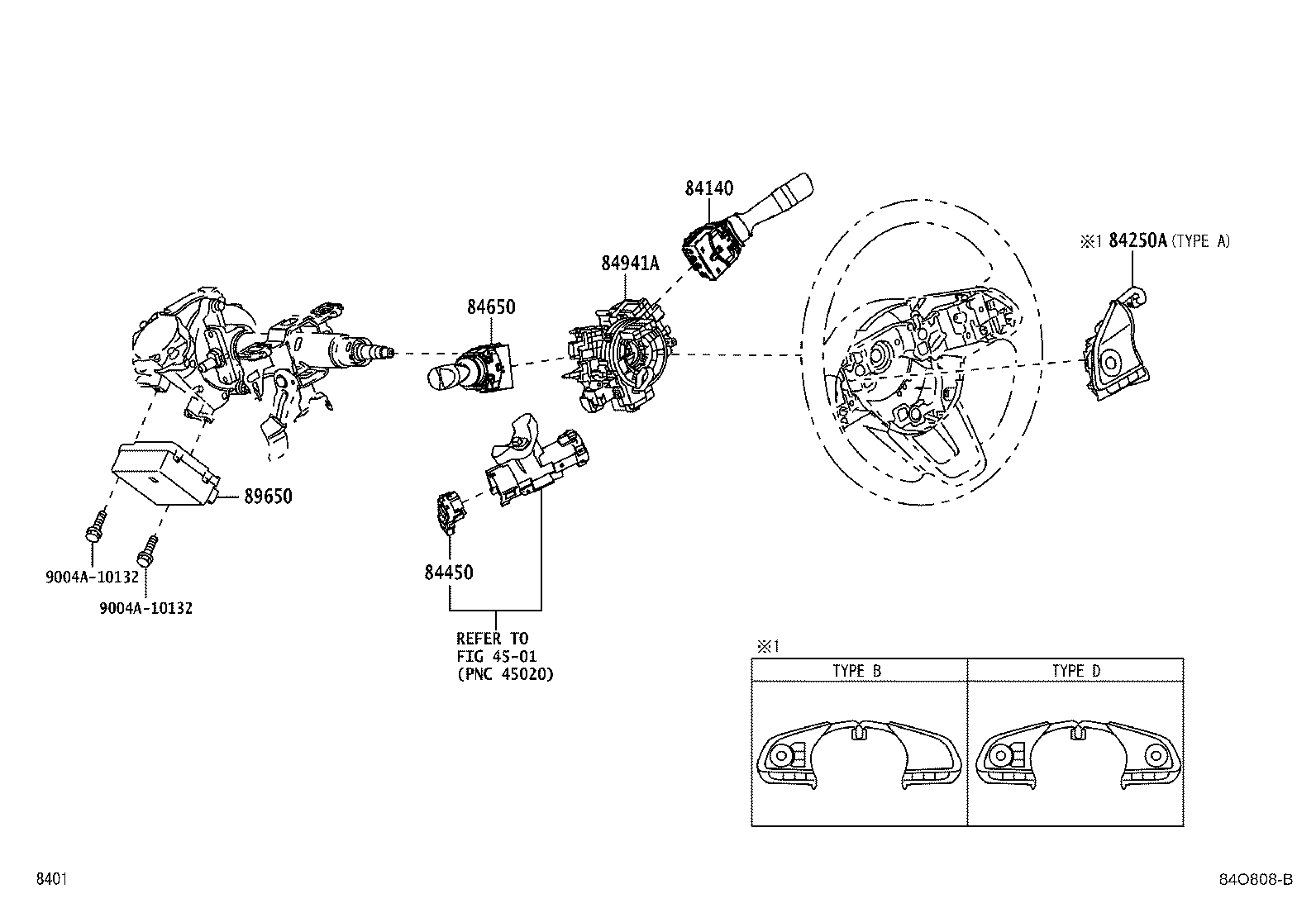 Exploded illustration 84O808B