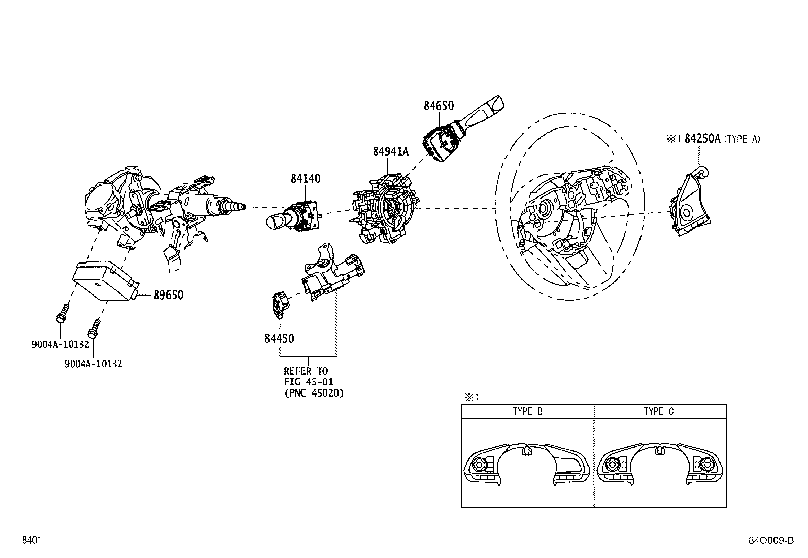 Exploded illustration 84O809B