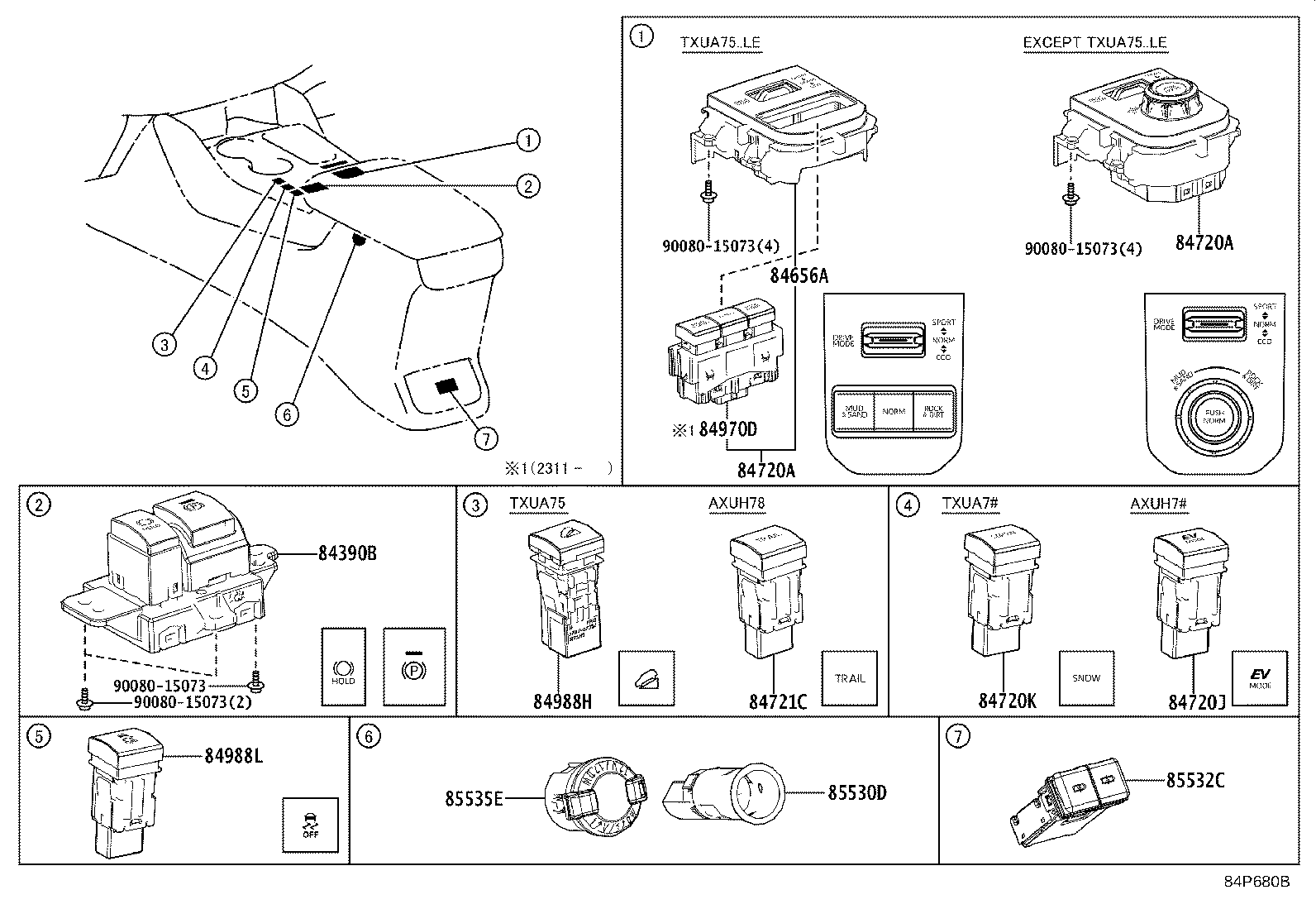 Exploded illustration 84P680B